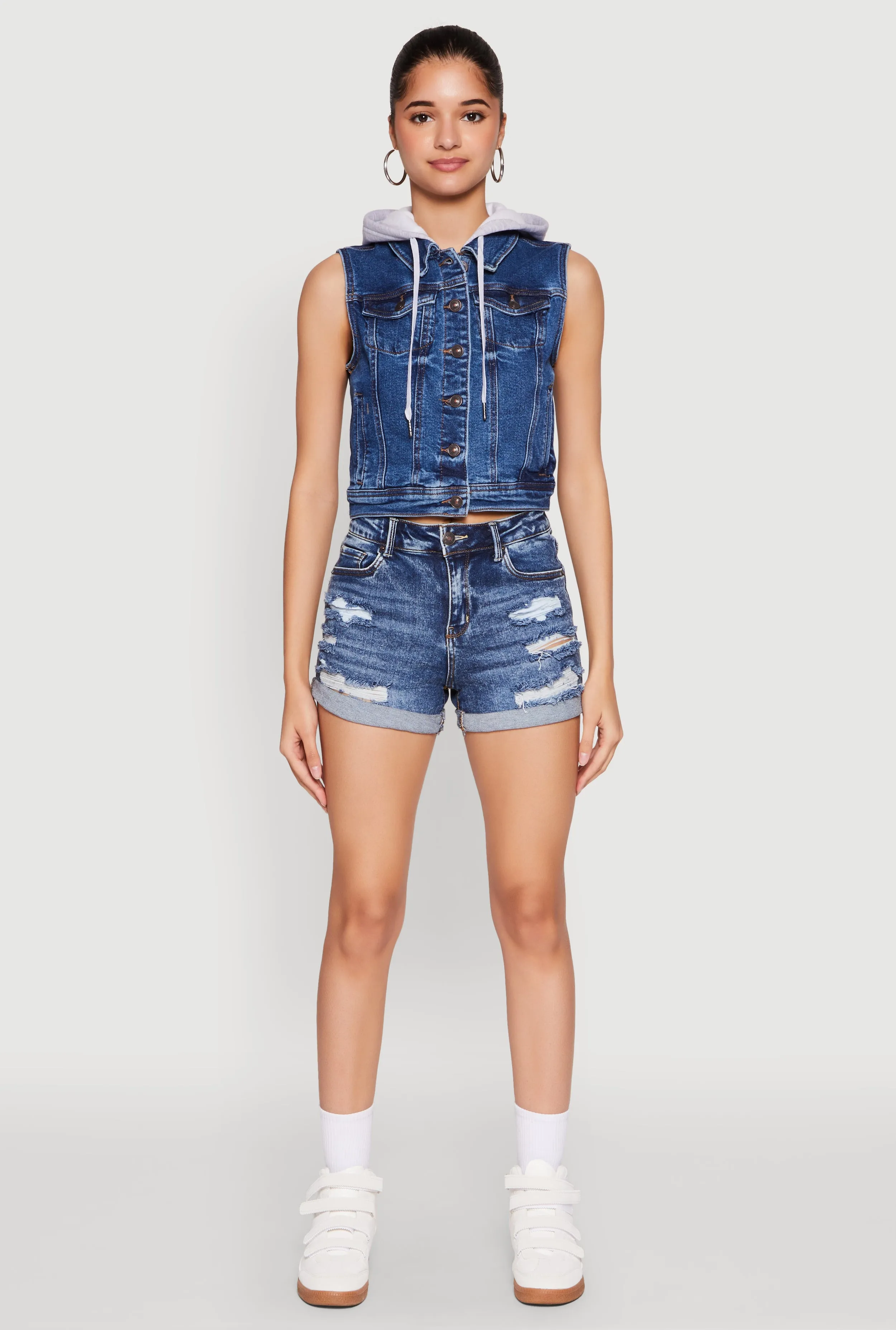 WAX Hooded Denim Vest sold by Rainbow product image thumbnail 3