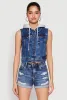 WAX Hooded Denim Vest sold by Rainbow