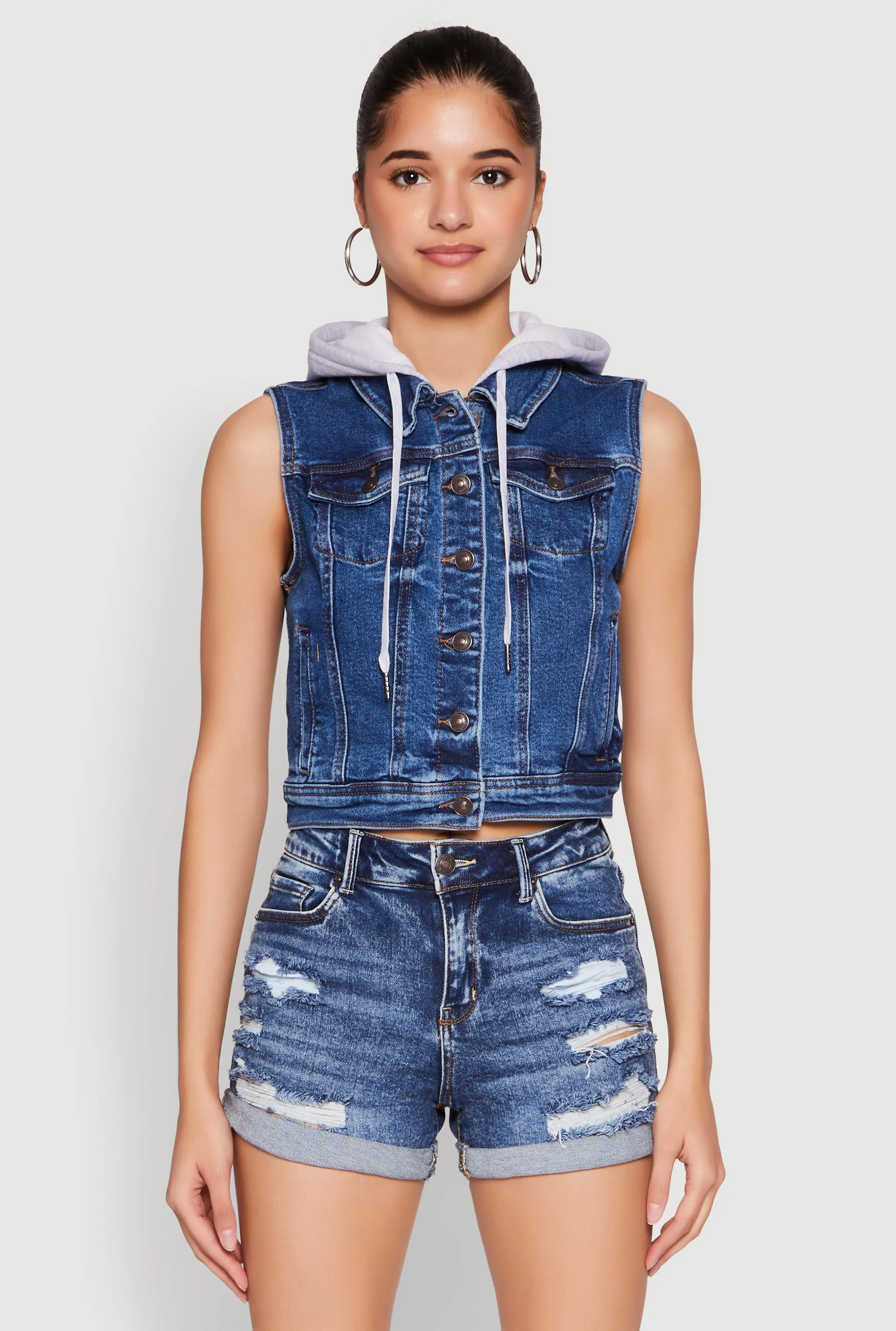 WAX Hooded Denim Vest sold by Rainbow product image thumbnail 2