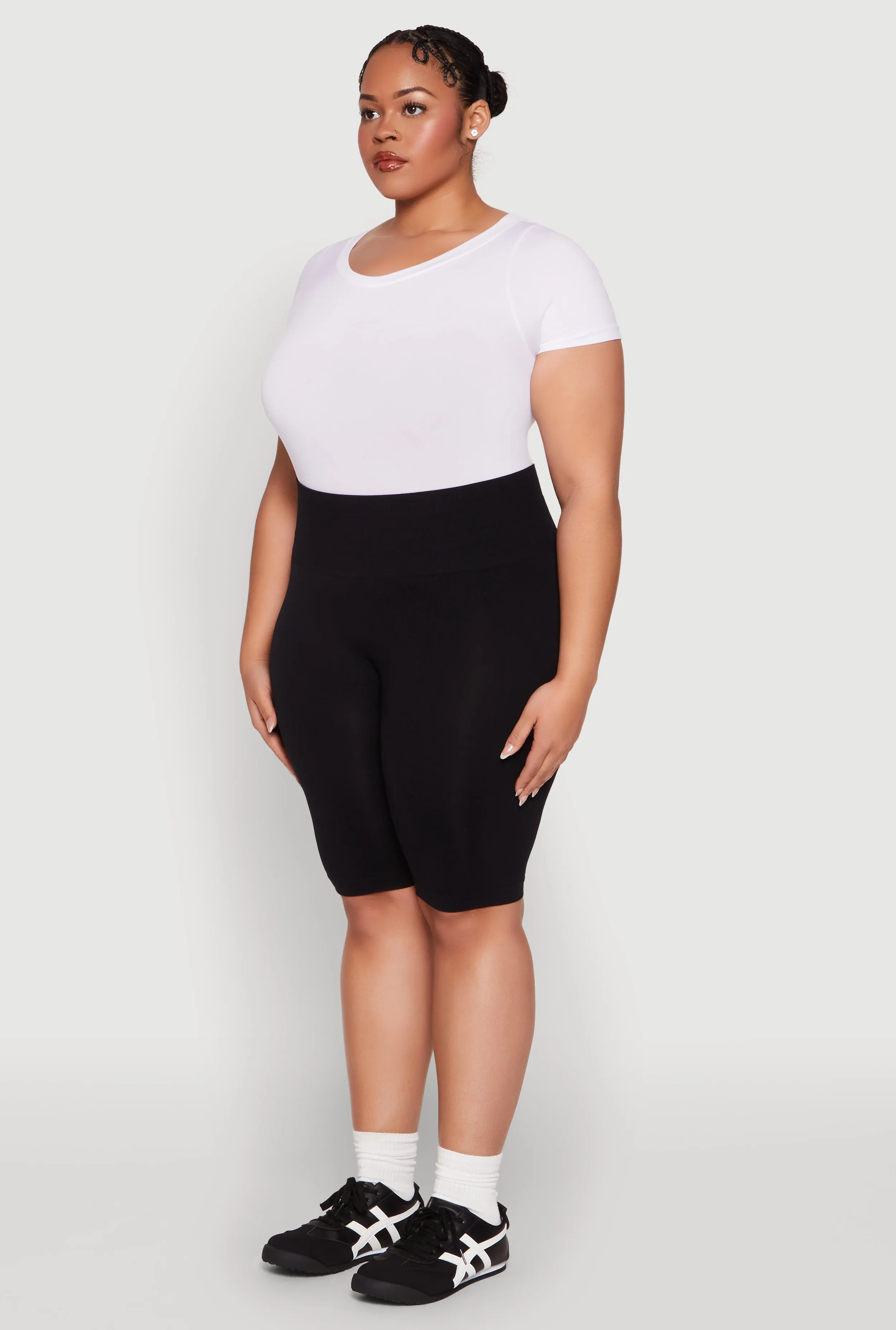 Plus Size Seamless High Waisted Bike Shorts sold by Rainbow product image thumbnail 3