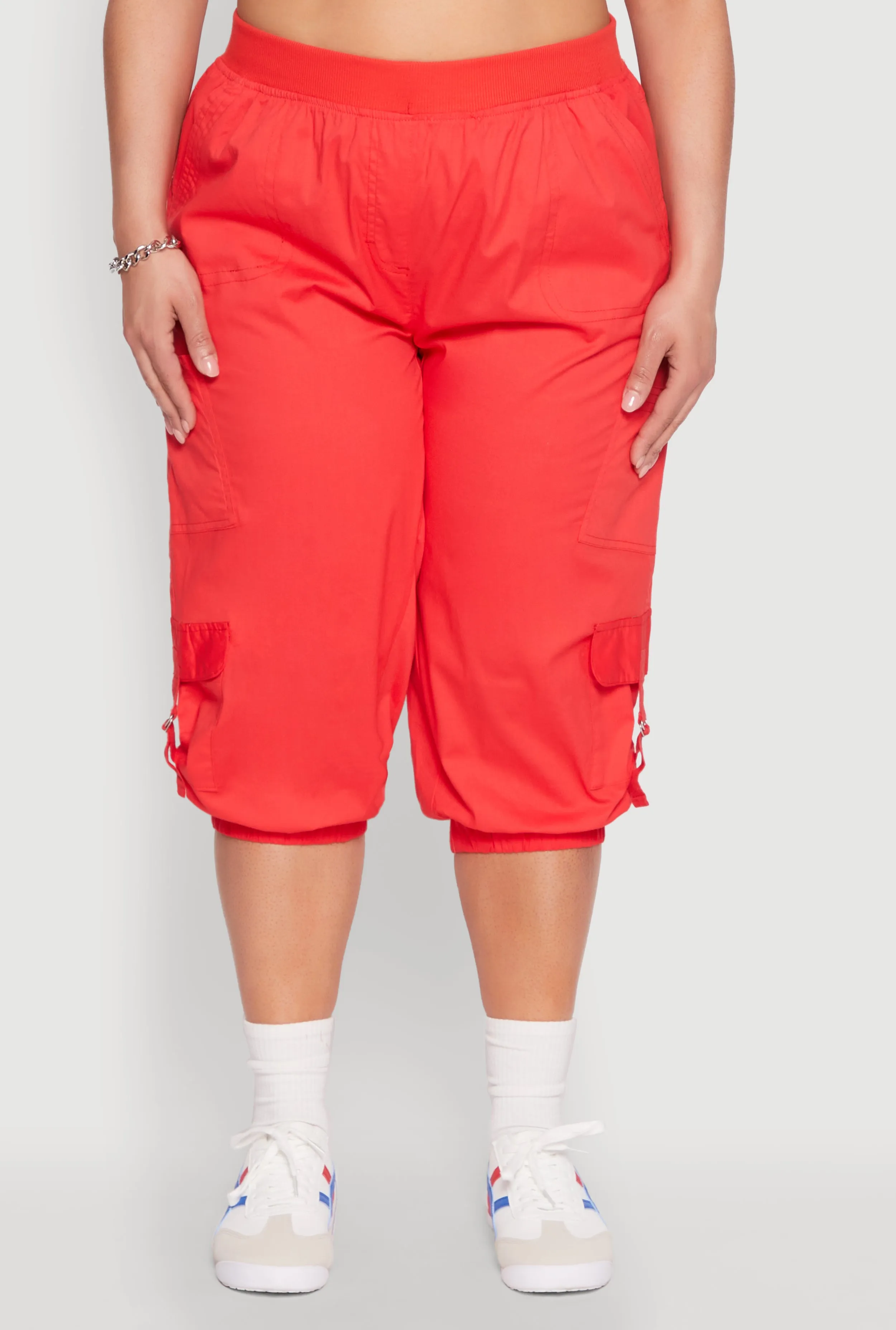 Plus Size Poplin D Ring Cargo Pocket Capri Pants sold by Rainbow product image thumbnail 5