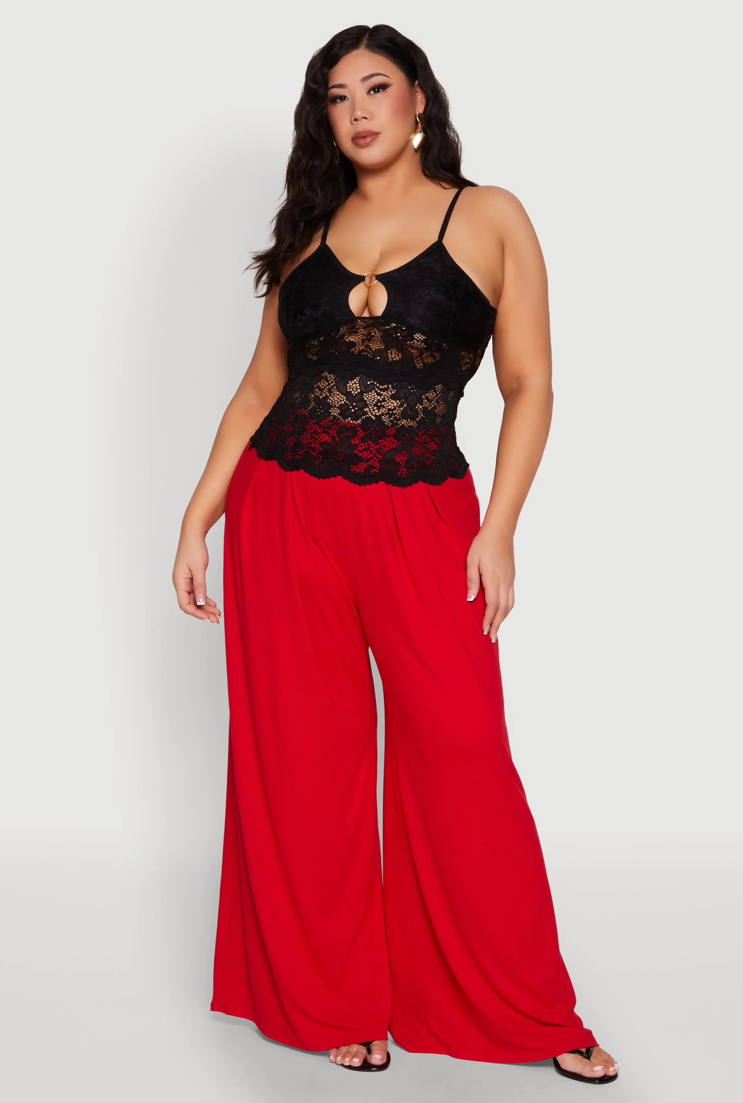 Plus Size Floral Lace Keyhole Cami sold by Rainbow product image thumbnail 3