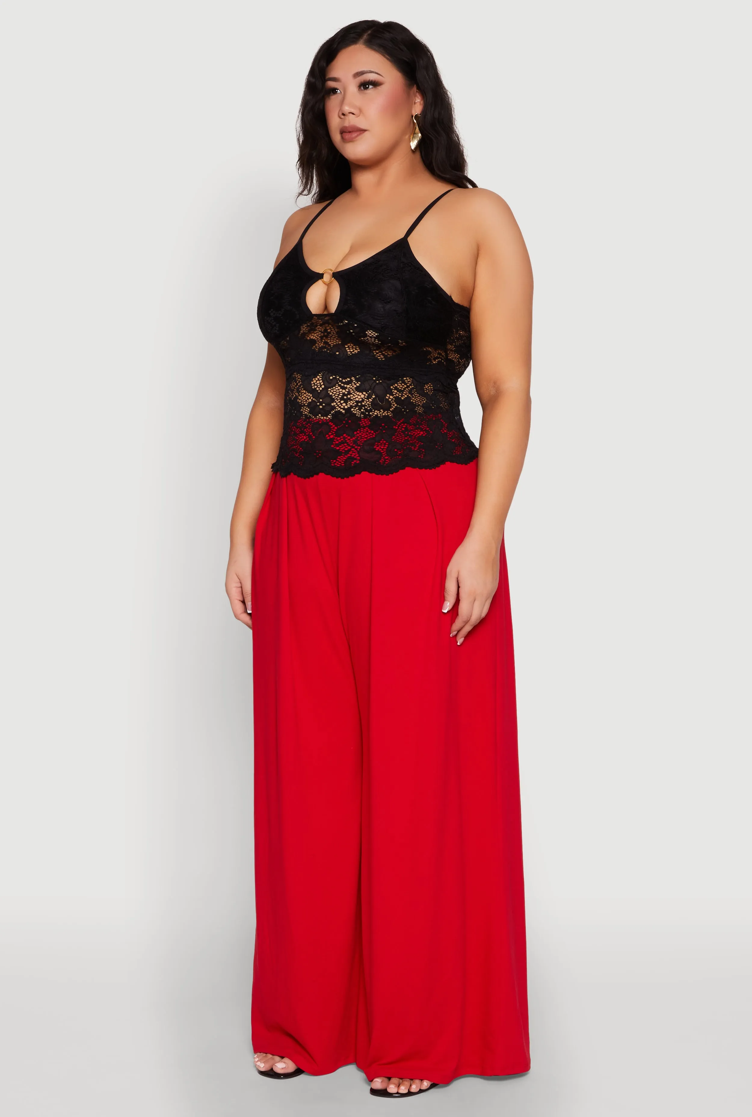 Plus Size Floral Lace Keyhole Cami sold by Rainbow product image thumbnail 5