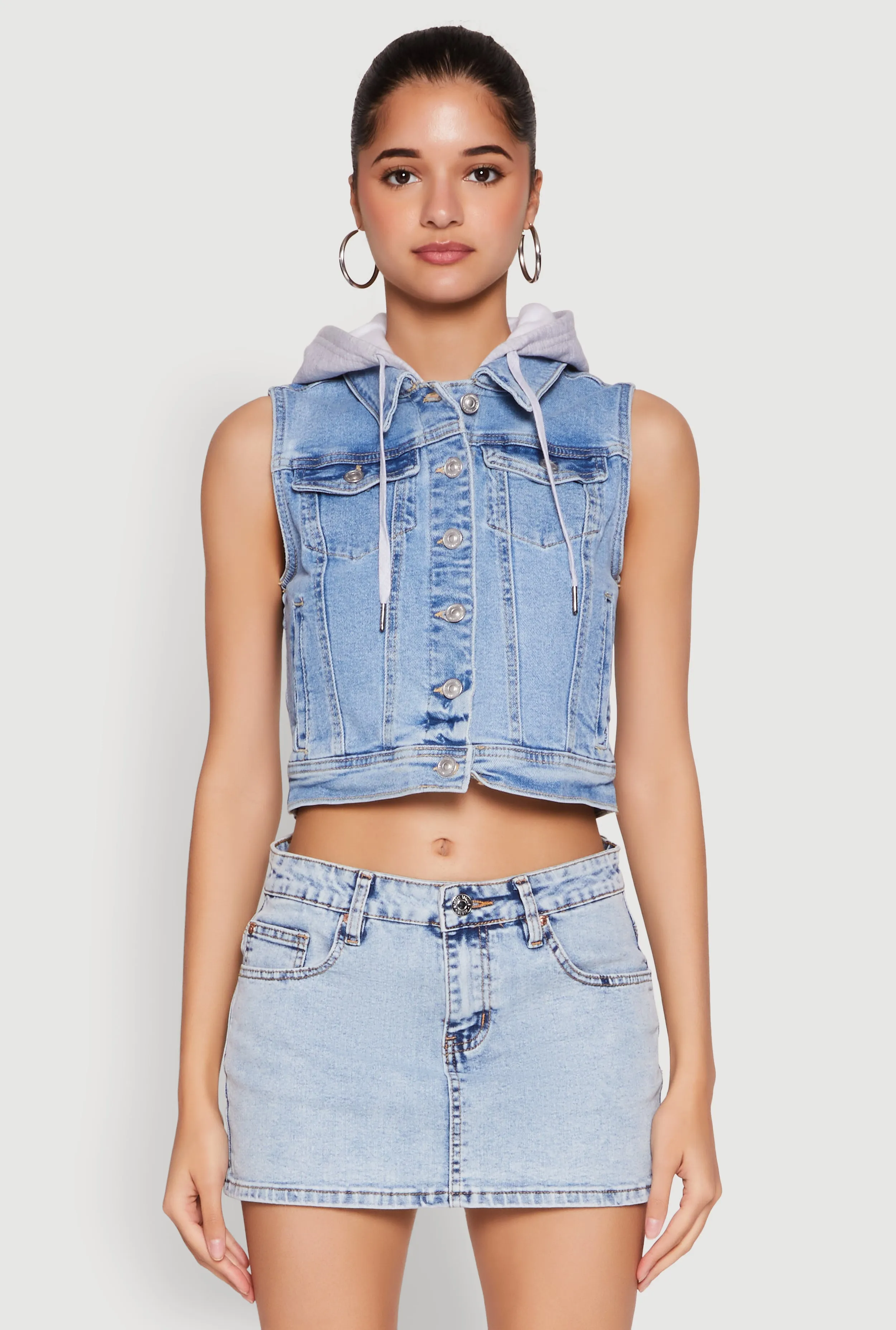 WAX Hooded Denim Vest sold by Rainbow product image thumbnail 2