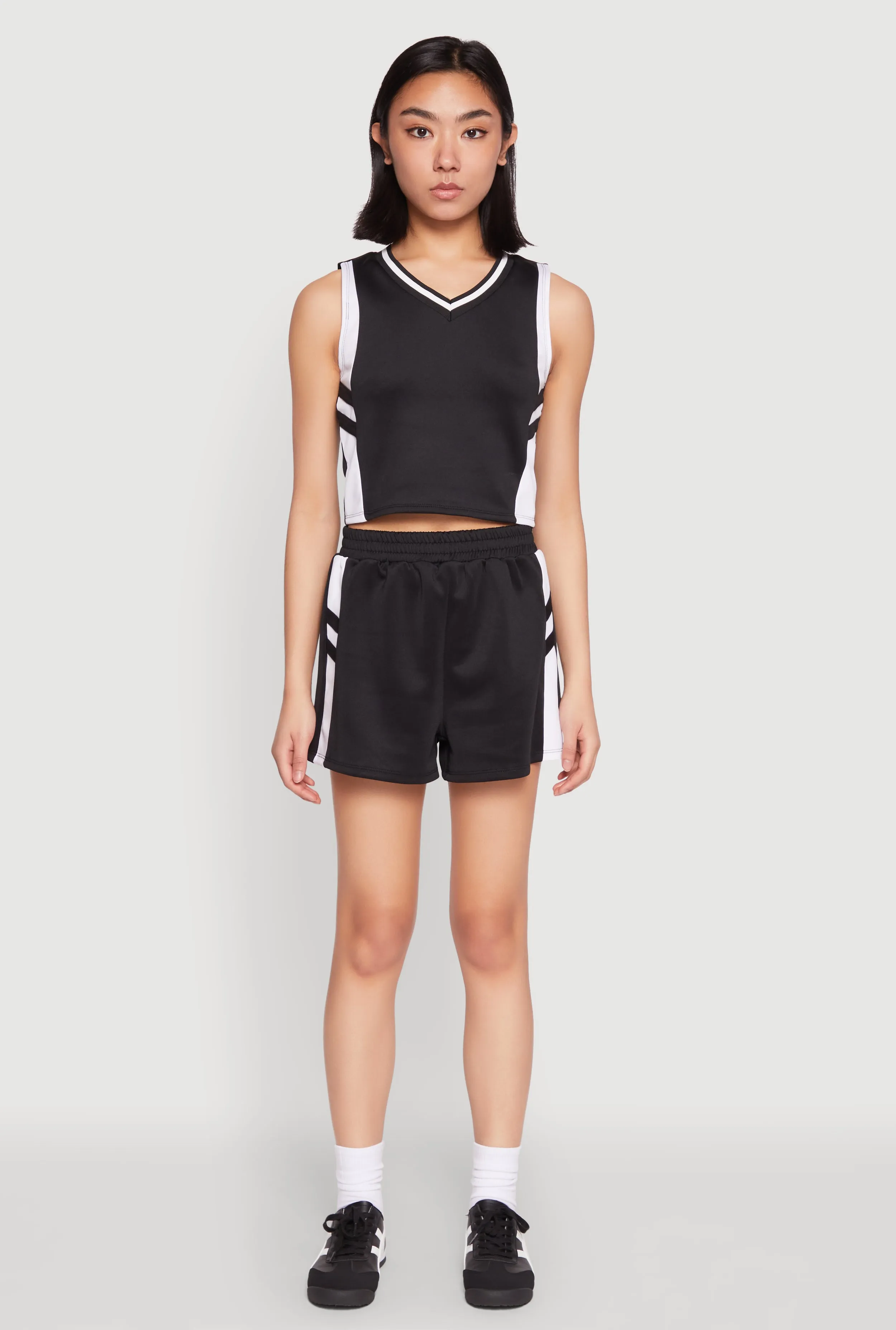 Varsity Stripe Contrast Trim Shorts sold by Rainbow product image thumbnail 2