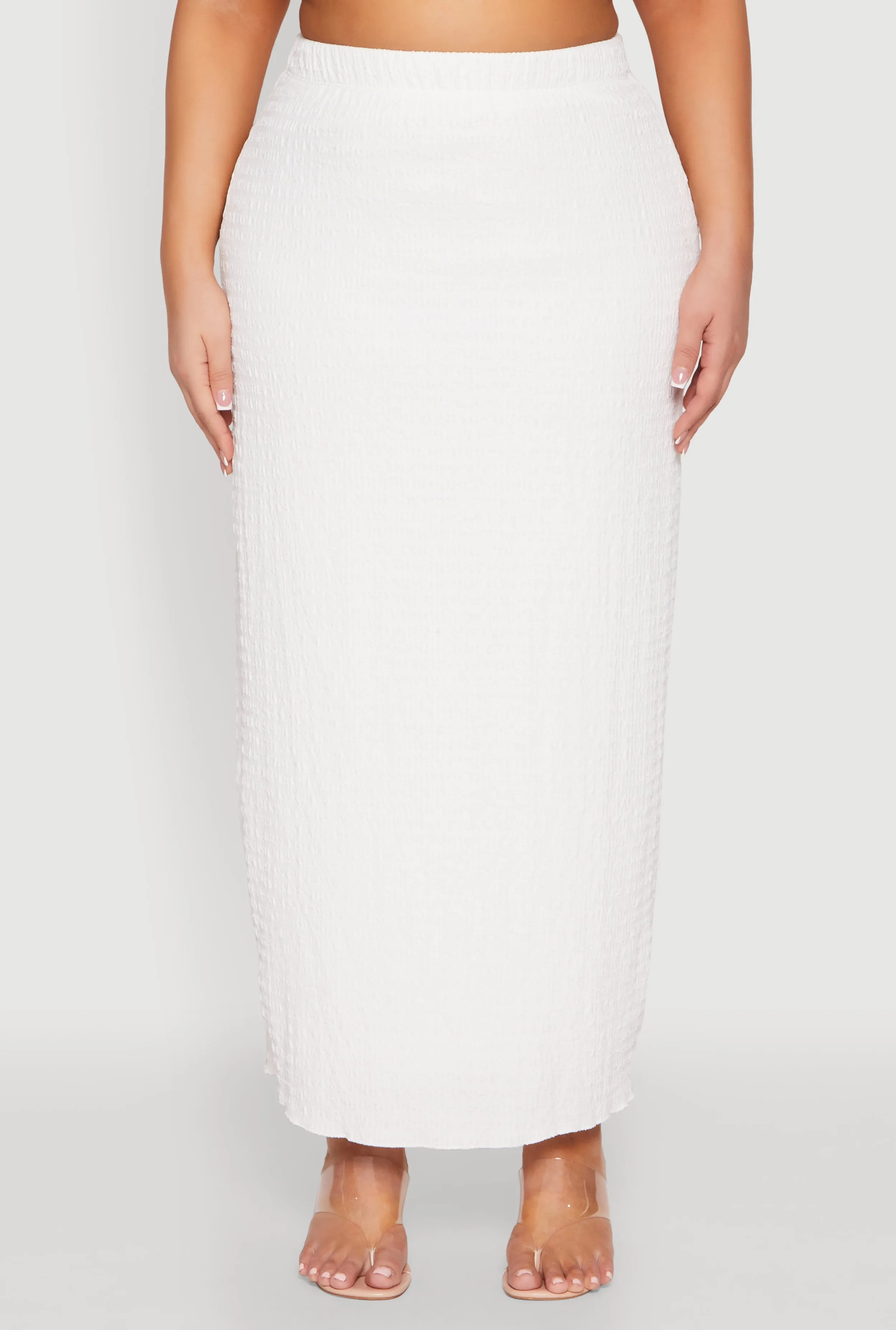 Plus Size Textured Knit High Waist Maxi Skirt sold by Rainbow product image thumbnail 3