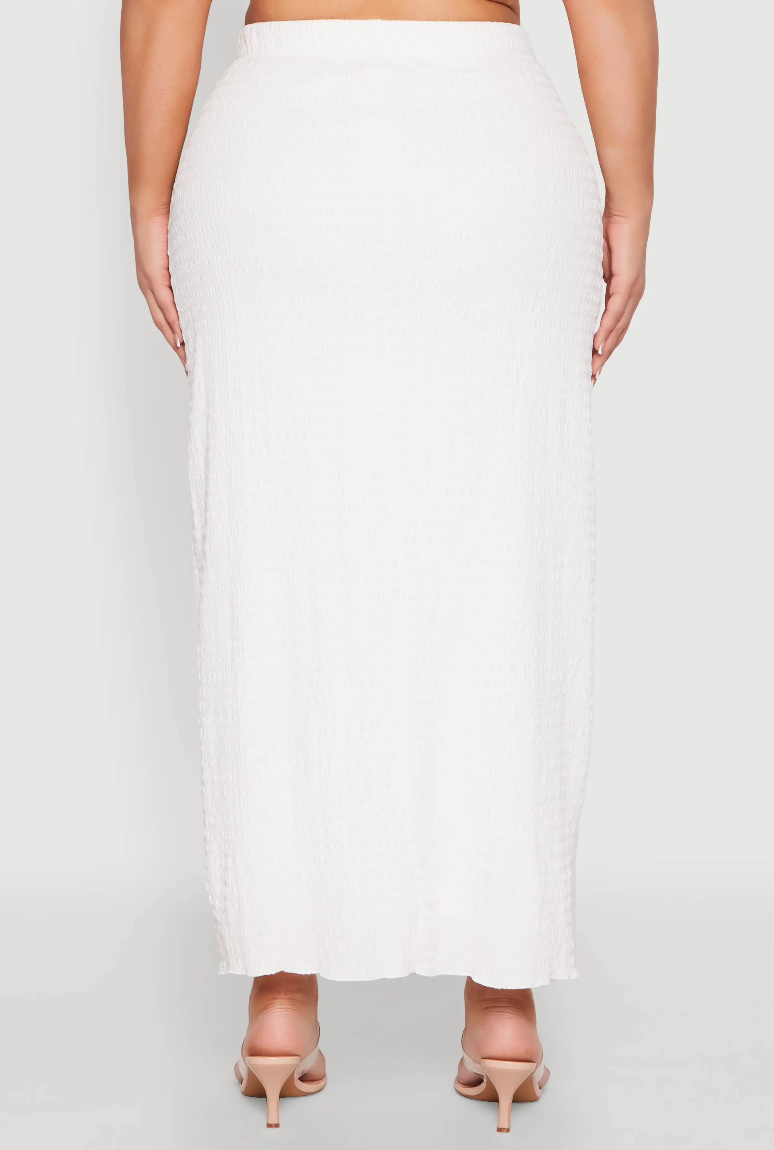 Plus Size Textured Knit High Waist Maxi Skirt sold by Rainbow product image thumbnail 5