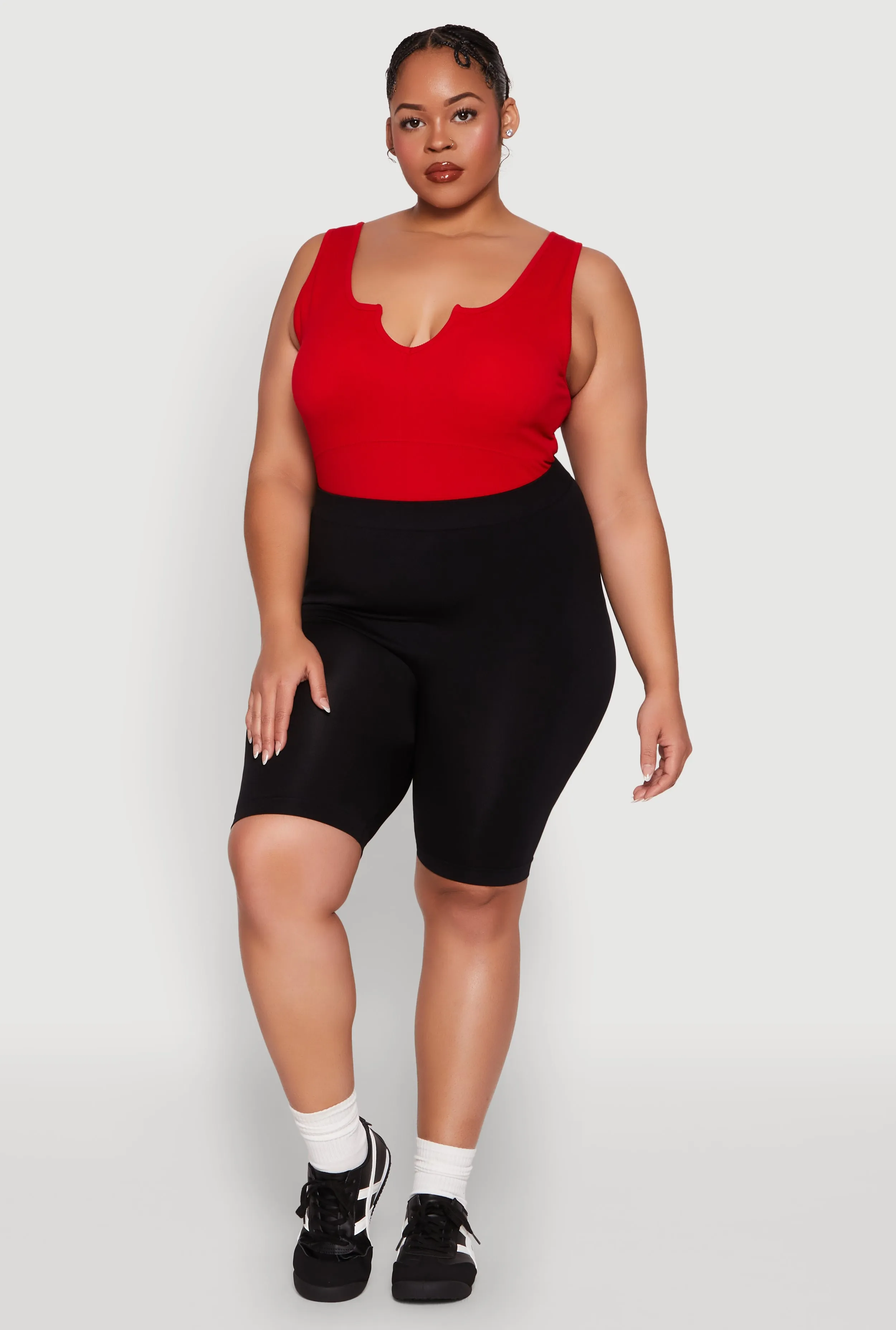 Plus Size High Waisted Seamless Bike Shorts sold by Rainbow product image thumbnail 2