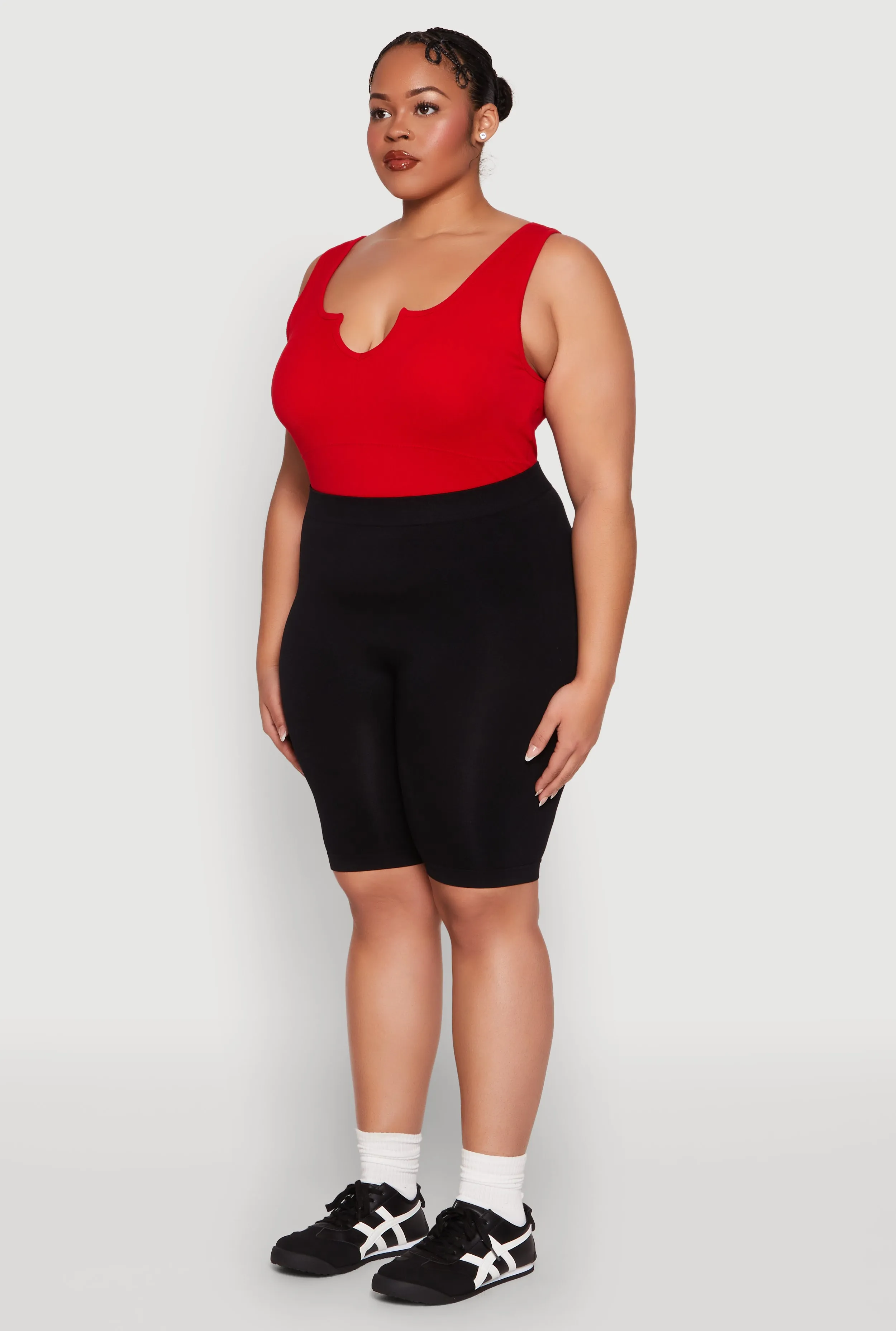 Plus Size High Waisted Seamless Bike Shorts sold by Rainbow product image thumbnail 3