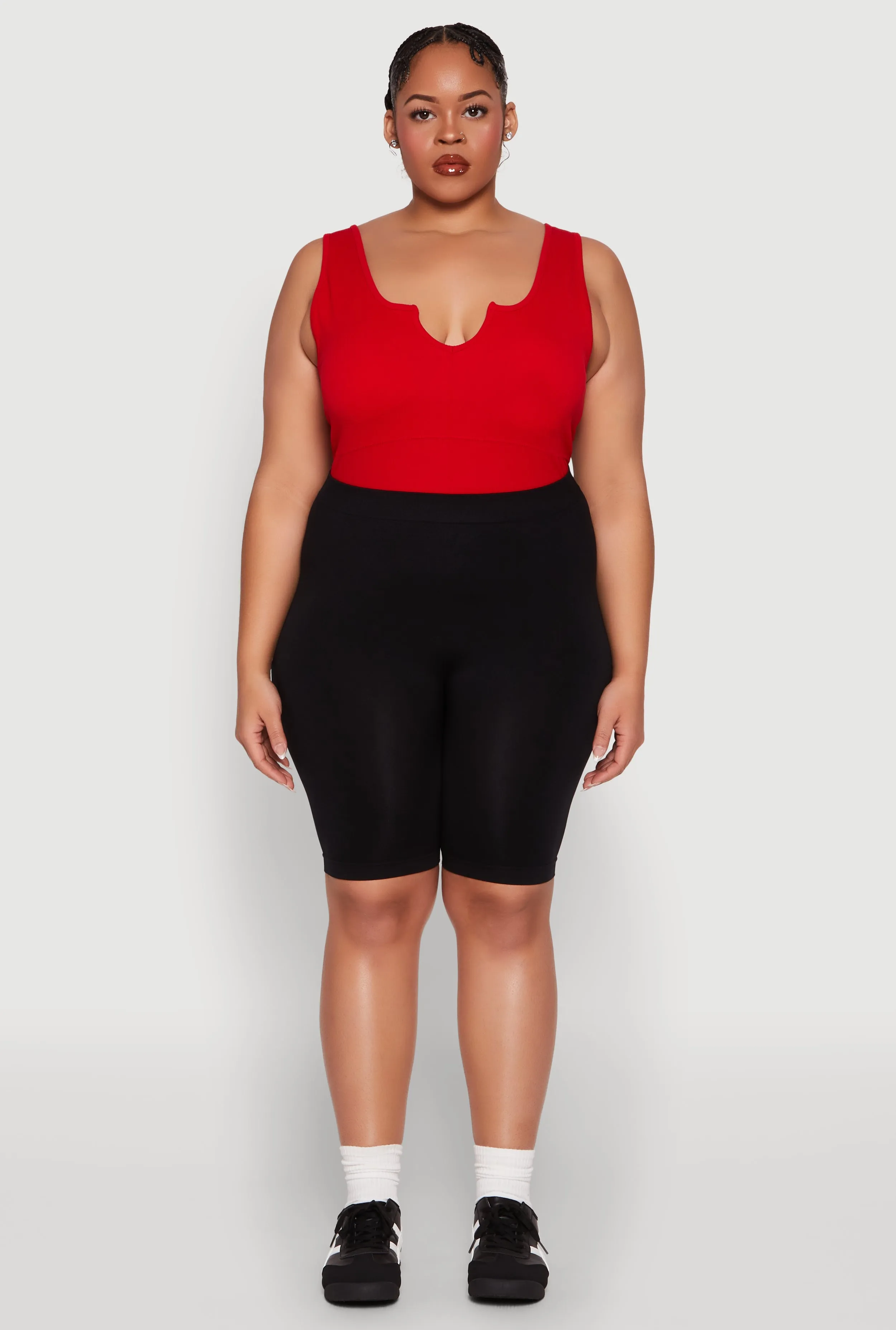 Plus Size High Waisted Seamless Bike Shorts sold by Rainbow