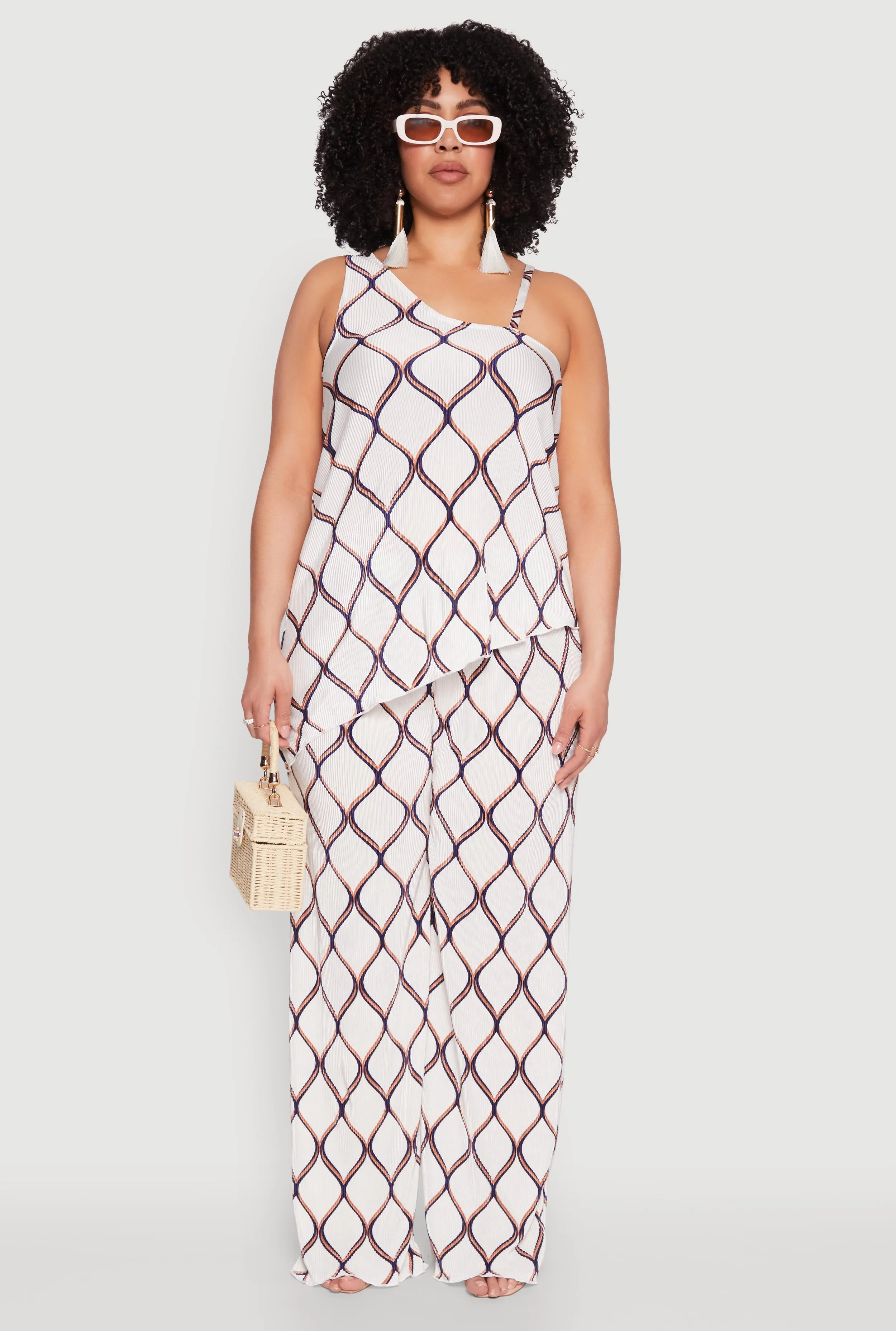 Plus Size Almost Famous Printed Plisse Asymmetrical Blouse sold by Rainbow product image thumbnail 3