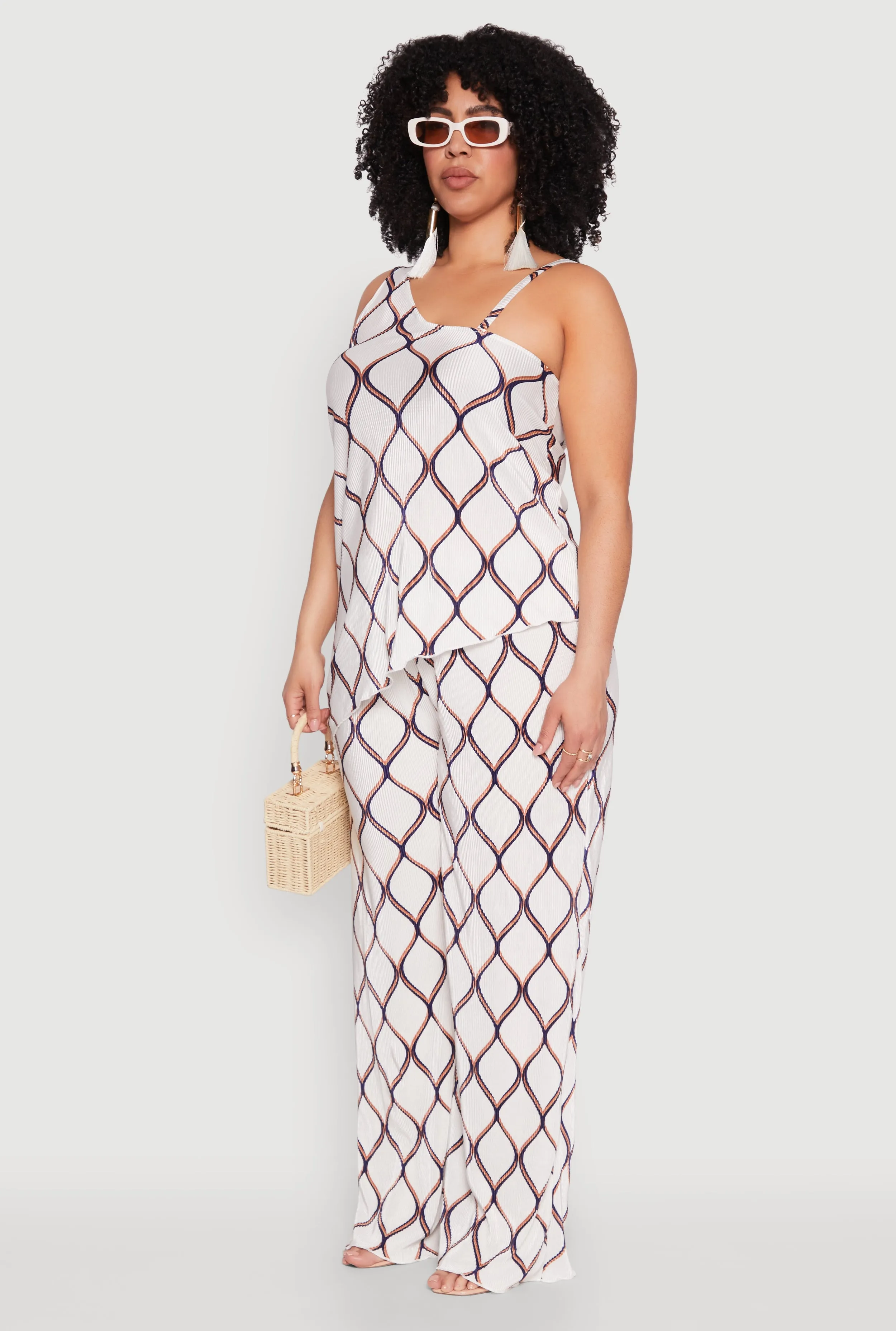 Plus Size Almost Famous Printed Plisse Asymmetrical Blouse sold by Rainbow product image thumbnail 5