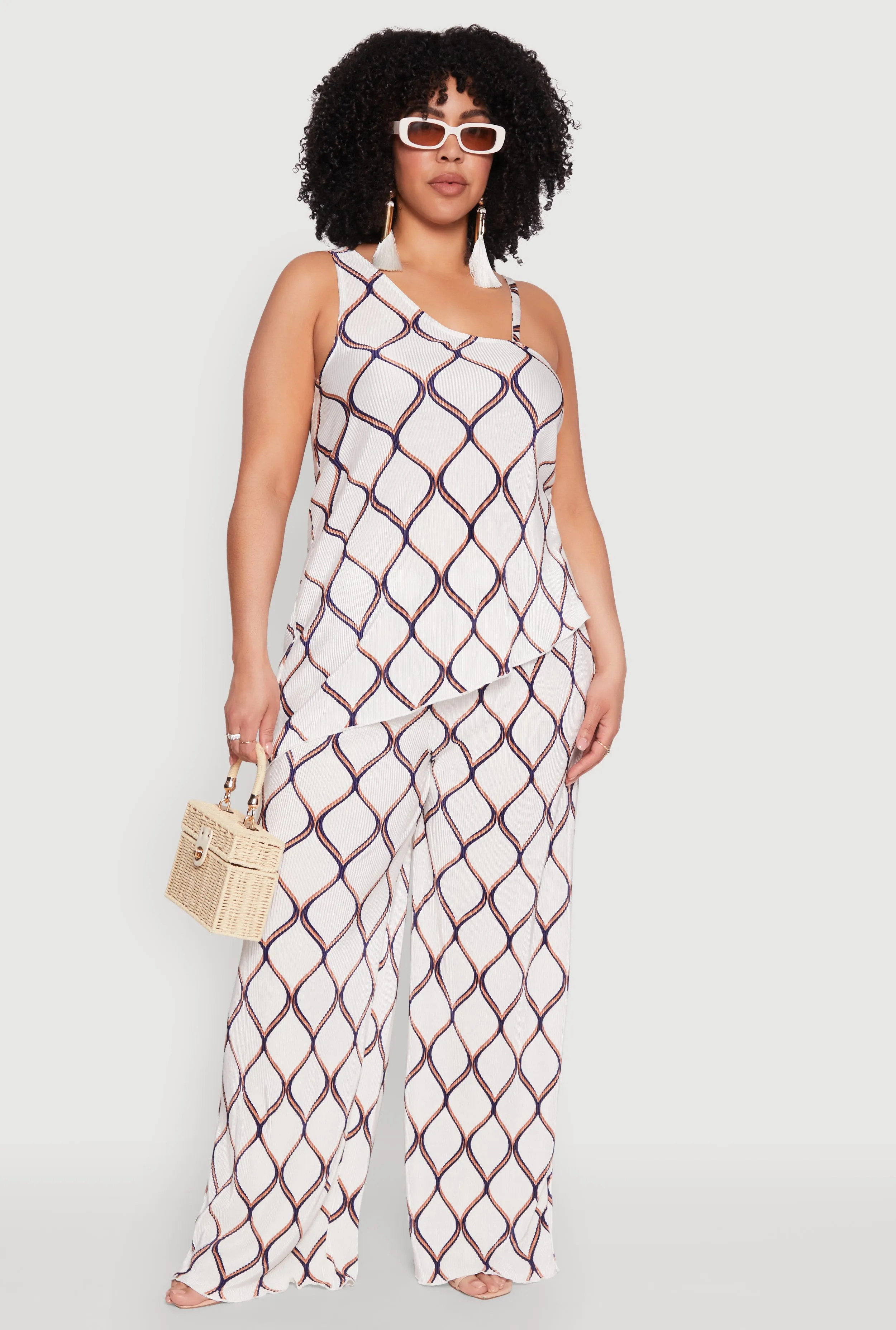 Plus Size Almost Famous Printed Plisse Asymmetrical Blouse sold by Rainbow product image thumbnail 2