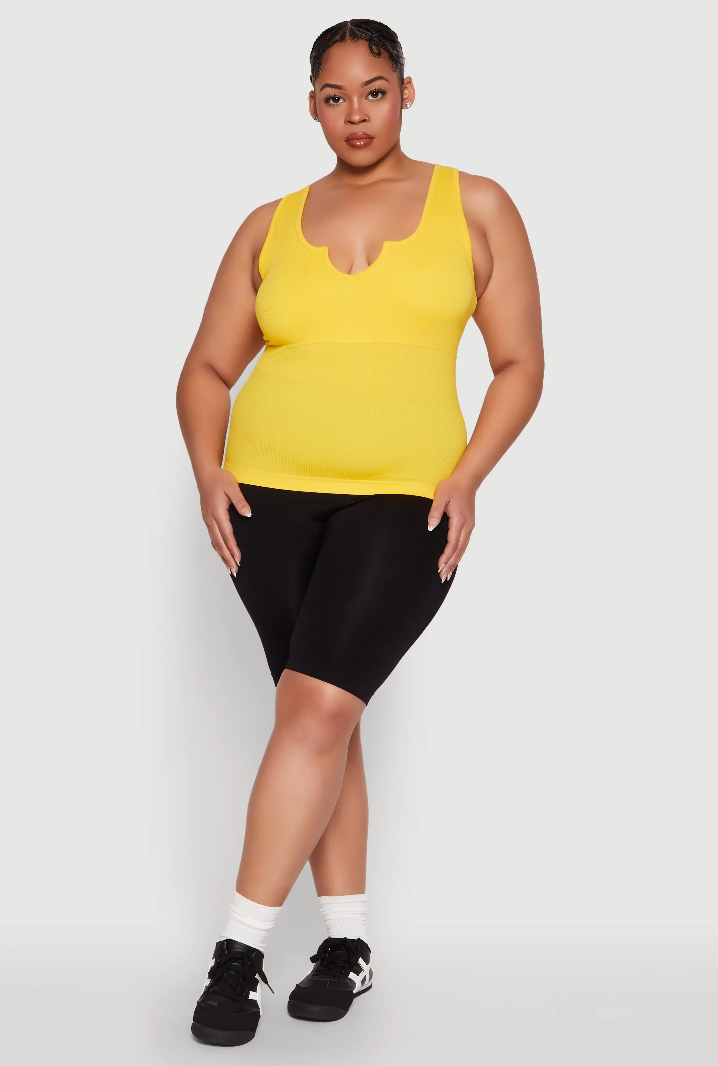 Plus Size Seamless Notch Neck Tank Top sold by Rainbow product image thumbnail 3
