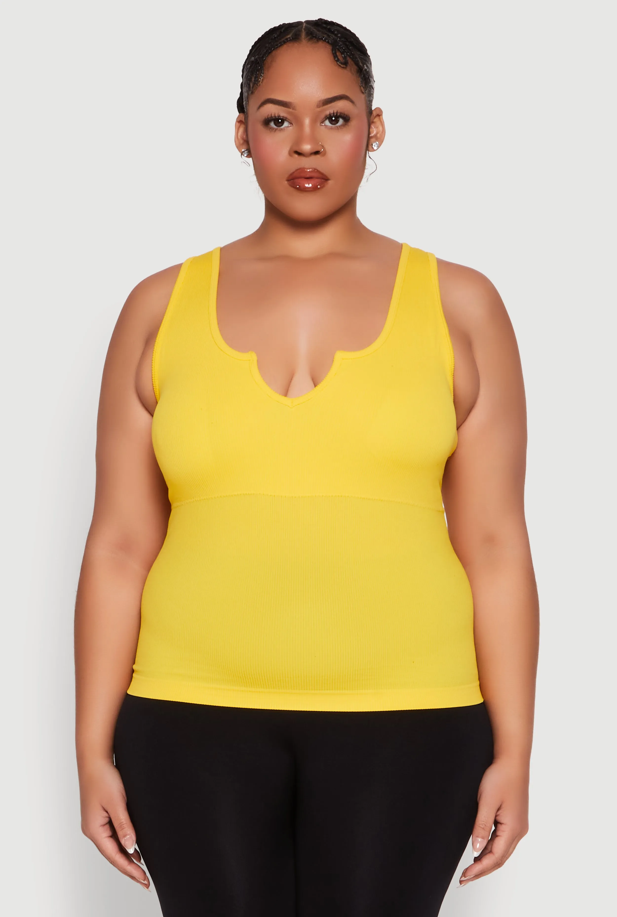 Plus Size Seamless Notch Neck Tank Top sold by Rainbow product image thumbnail 2