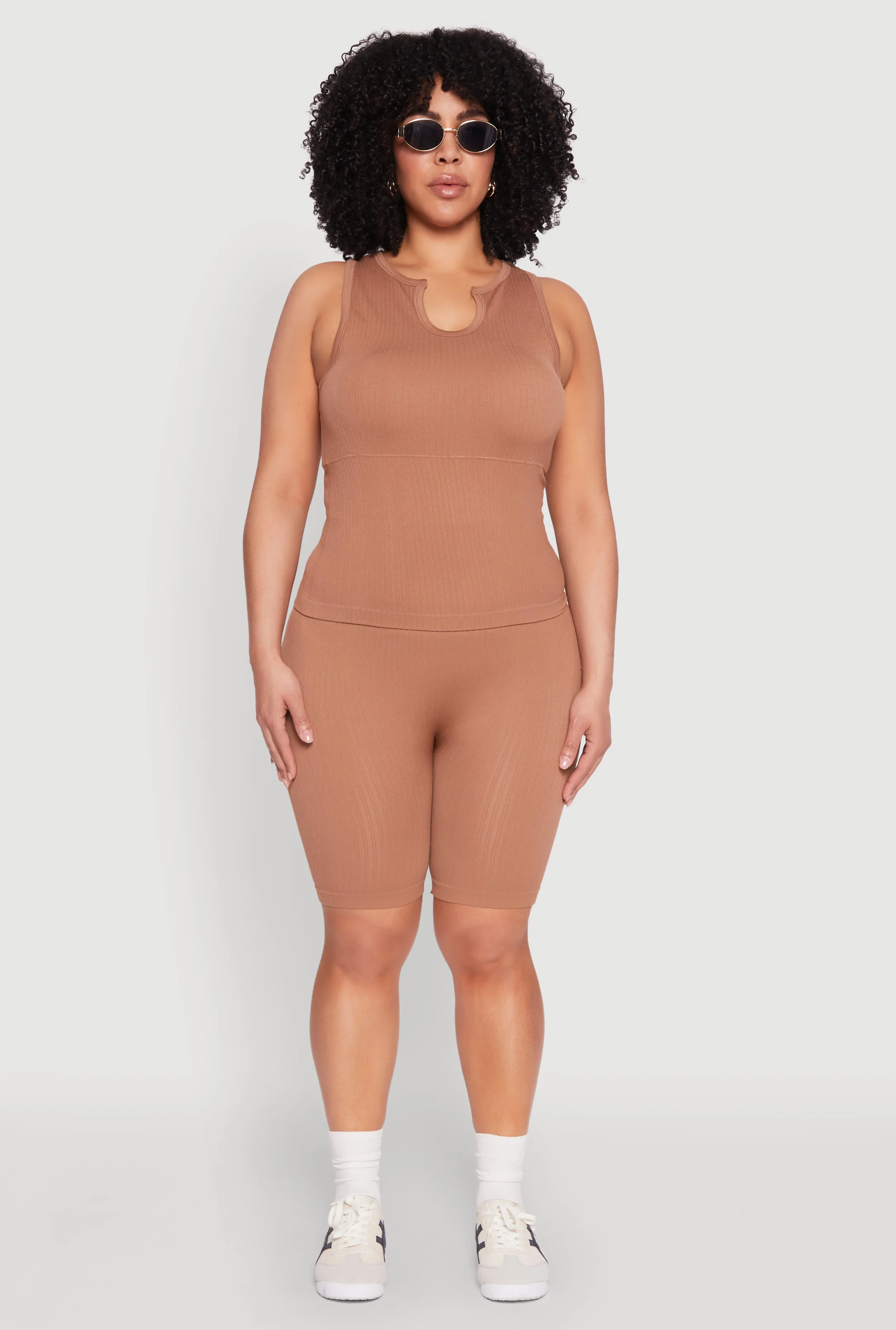 Plus Size Seamless Rib Knit Biker Shorts sold by Rainbow product image thumbnail 2