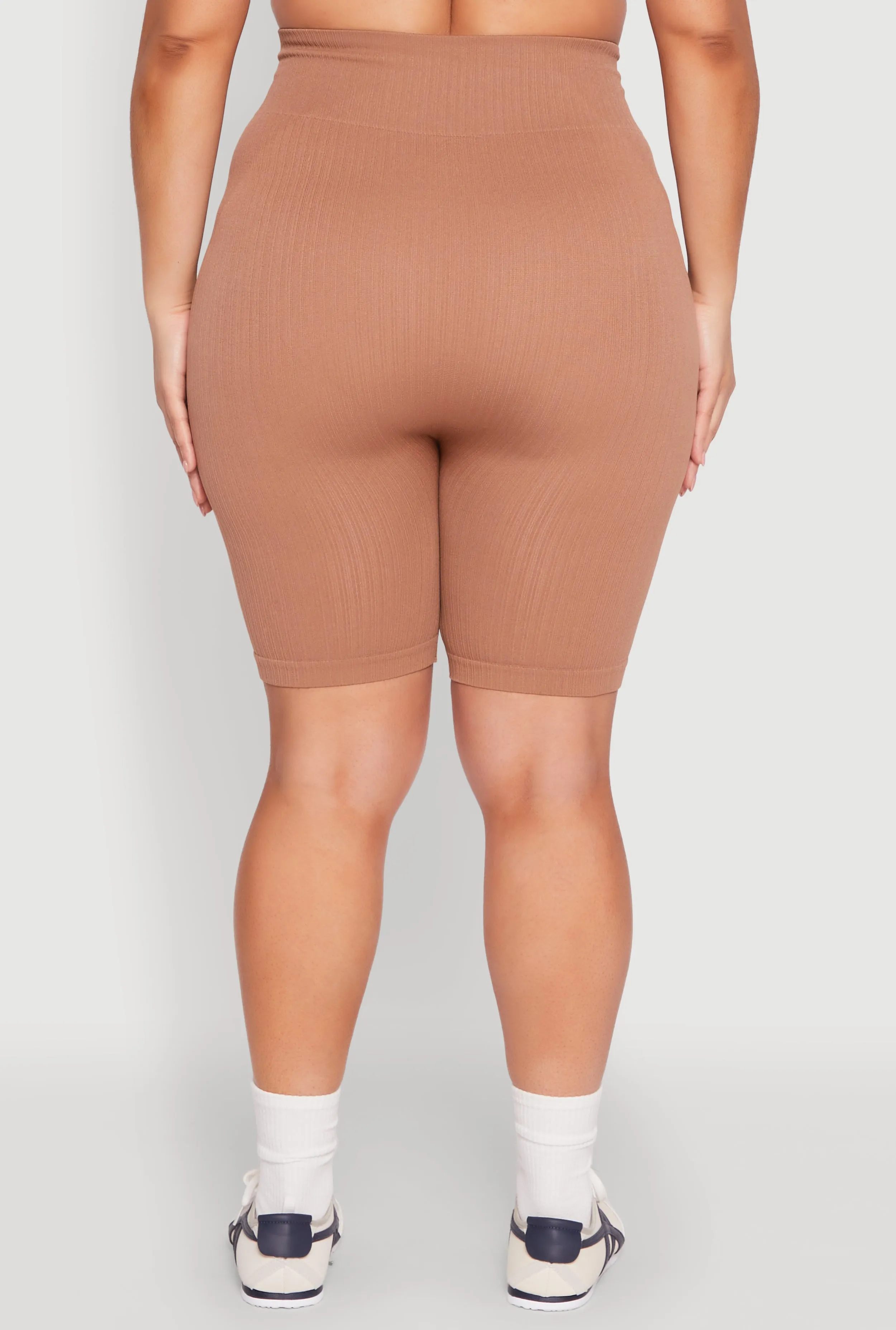 Plus Size Seamless Rib Knit Biker Shorts sold by Rainbow product image thumbnail 5