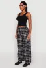 Plaid Brushed Knit Wide Leg Dress Pants sold by Rainbow