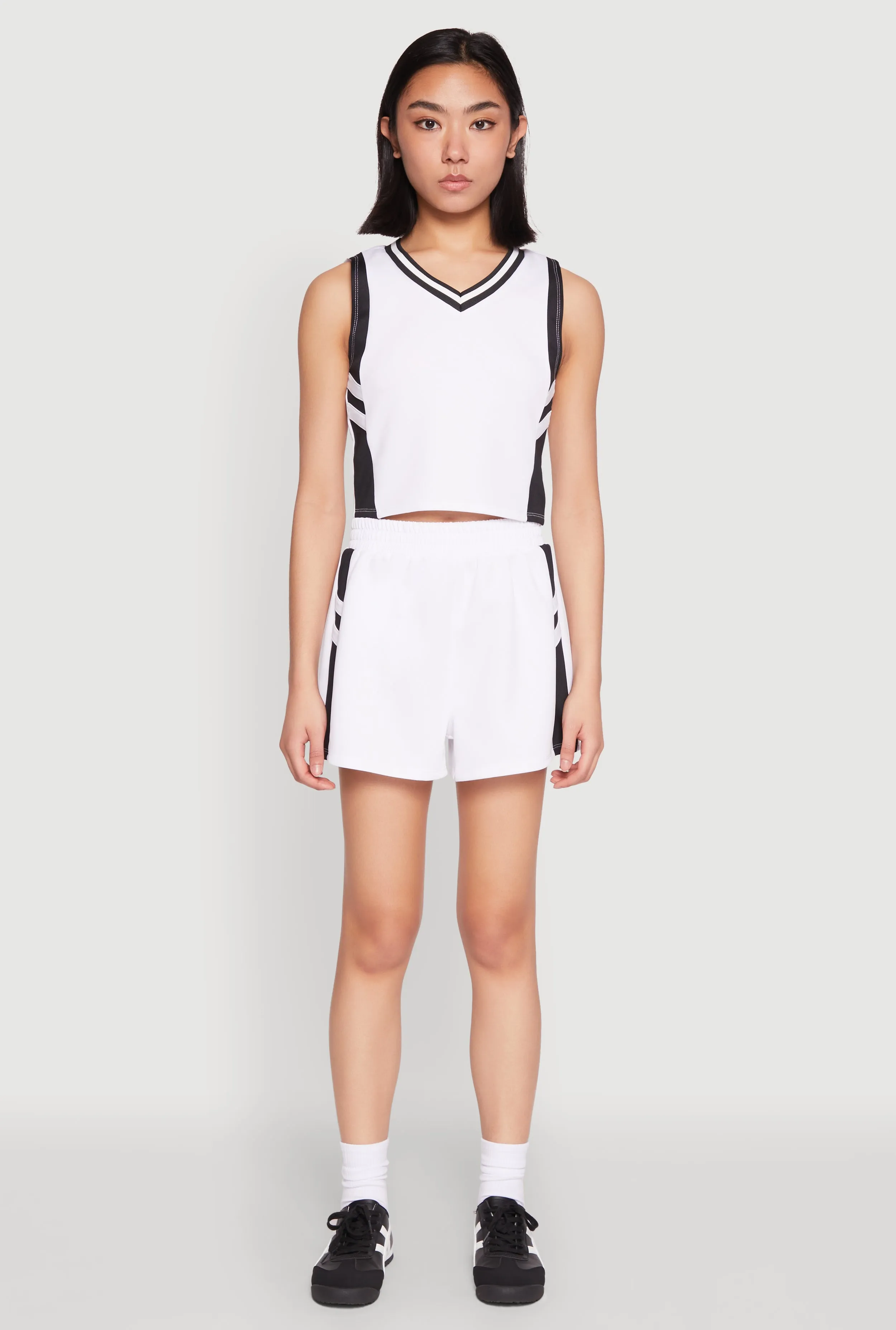 Varsity Stripe Contrast Trim Shorts sold by Rainbow product image thumbnail 2