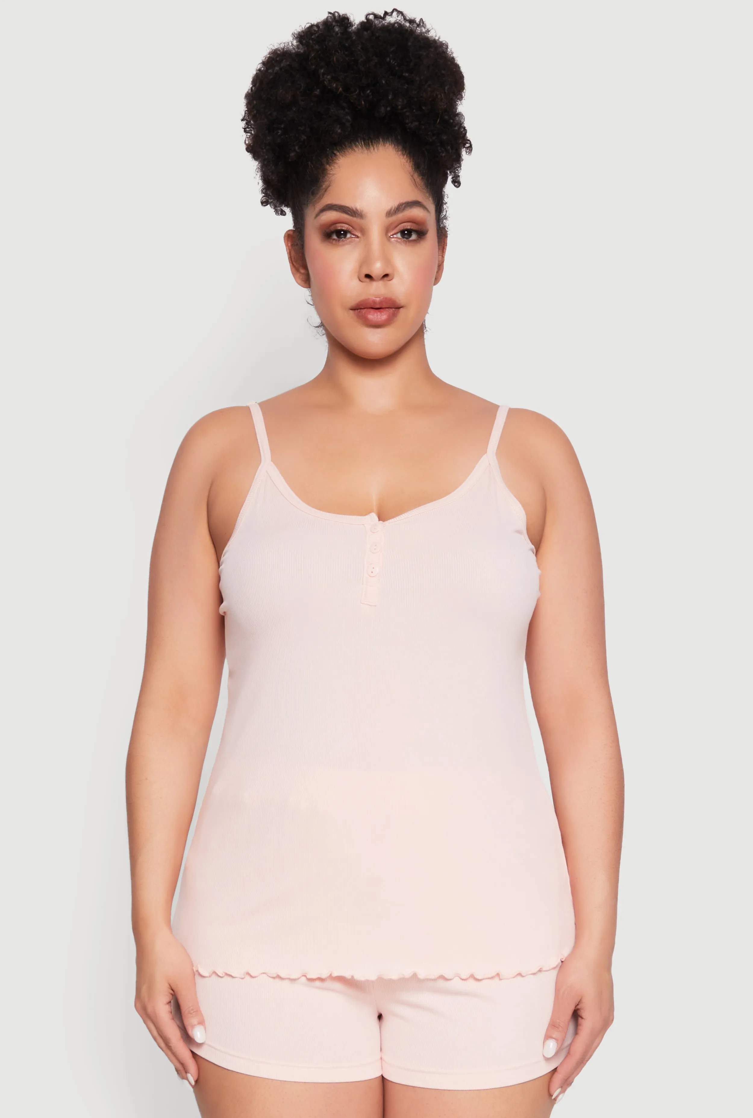 Plus Size Pajama Cami and Printed Shorts Set sold by Rainbow product image thumbnail 3