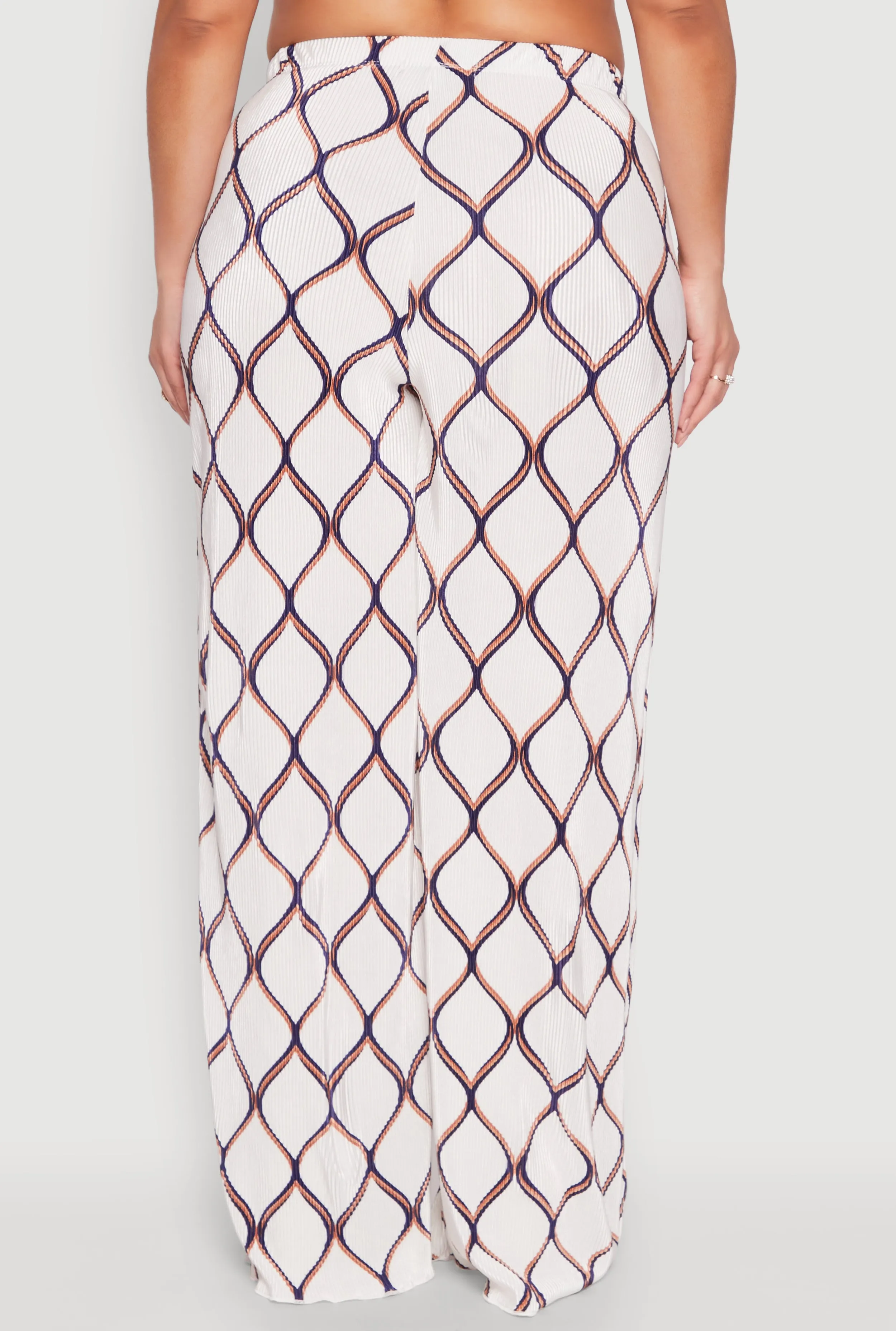 Plus Size Almost Famous Printed Plisse Wide Leg Pants sold by Rainbow product image thumbnail 5