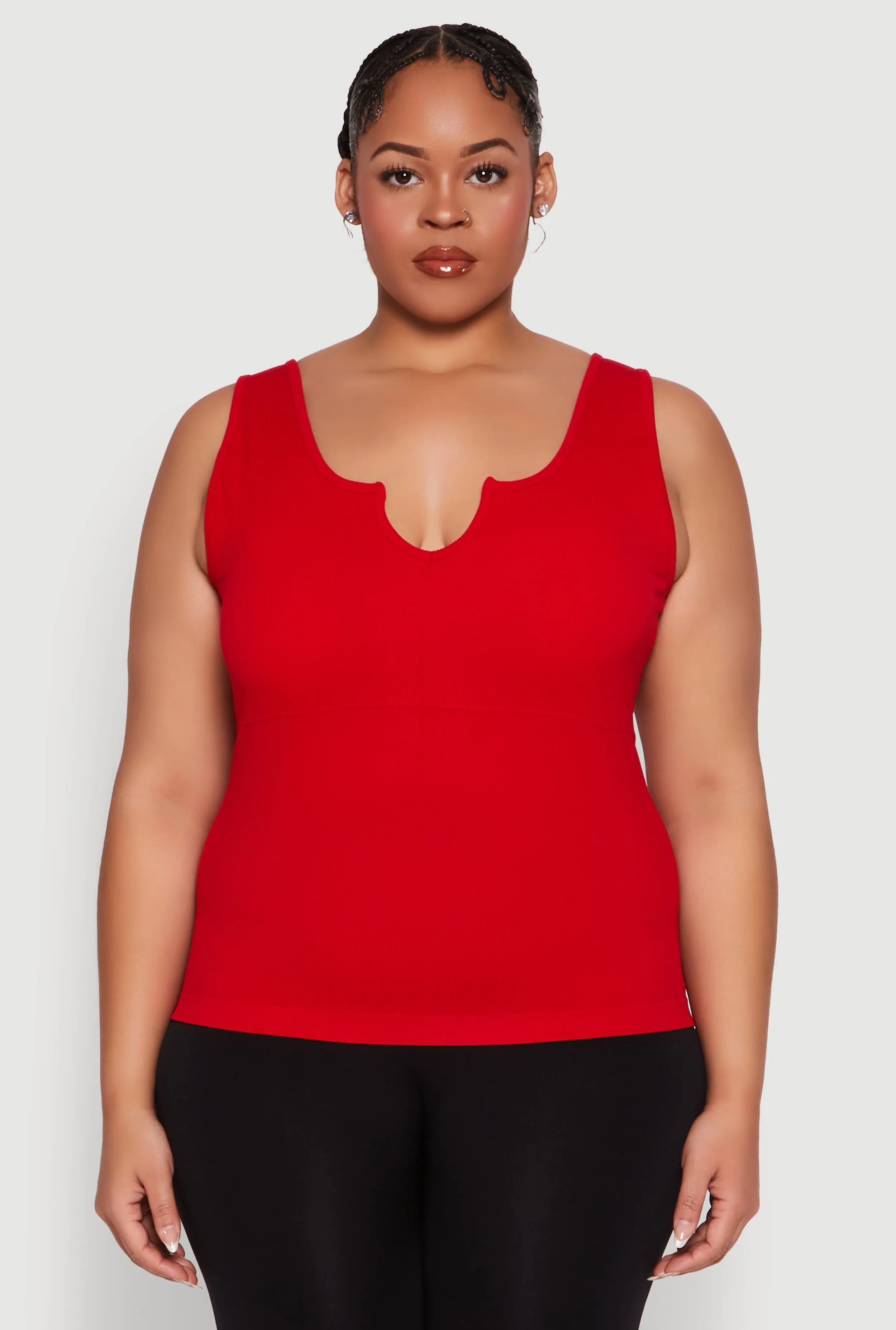 Plus Size Seamless Notch Neck Tank Top sold by Rainbow product image thumbnail 2