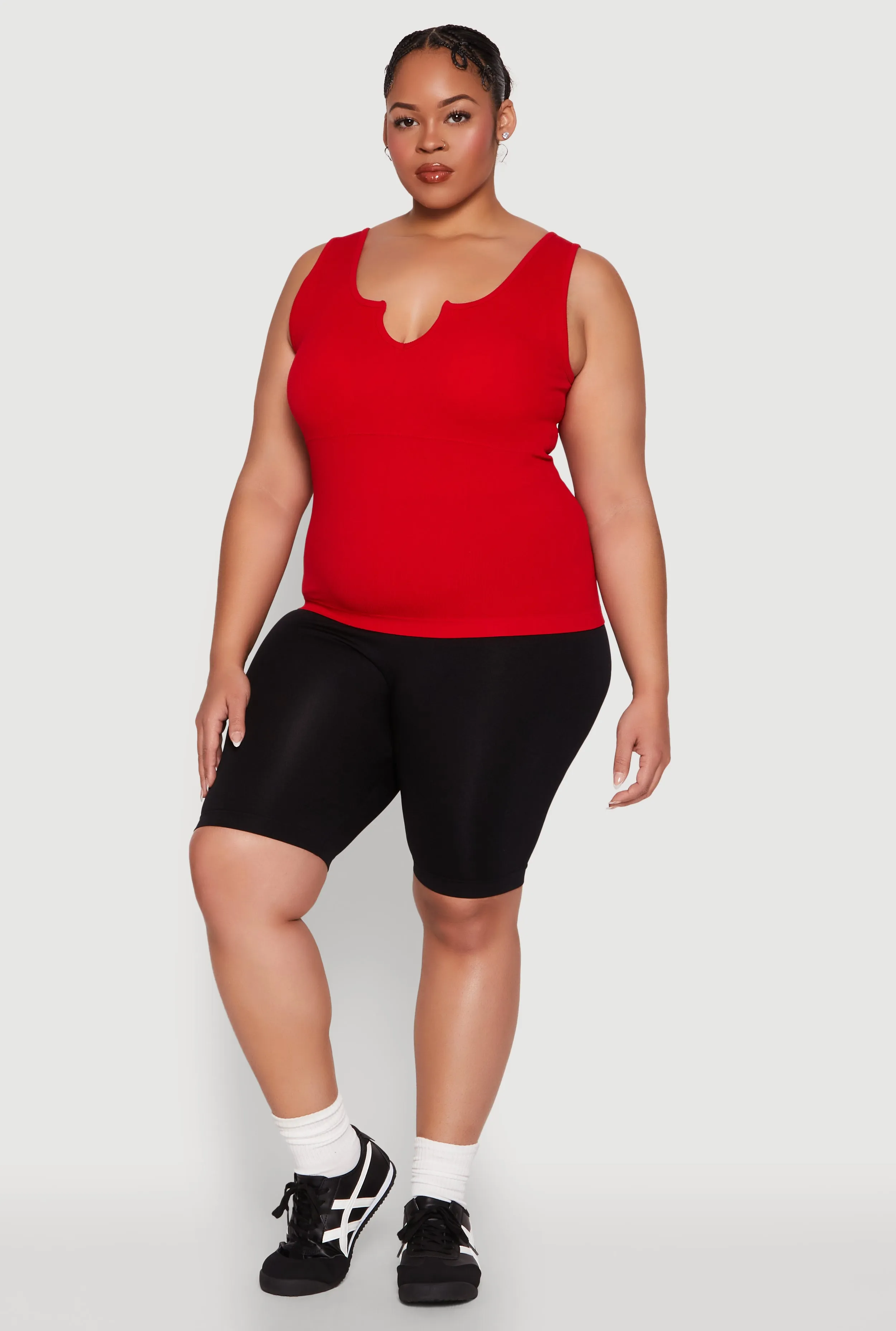 Plus Size Seamless Notch Neck Tank Top sold by Rainbow product image thumbnail 3