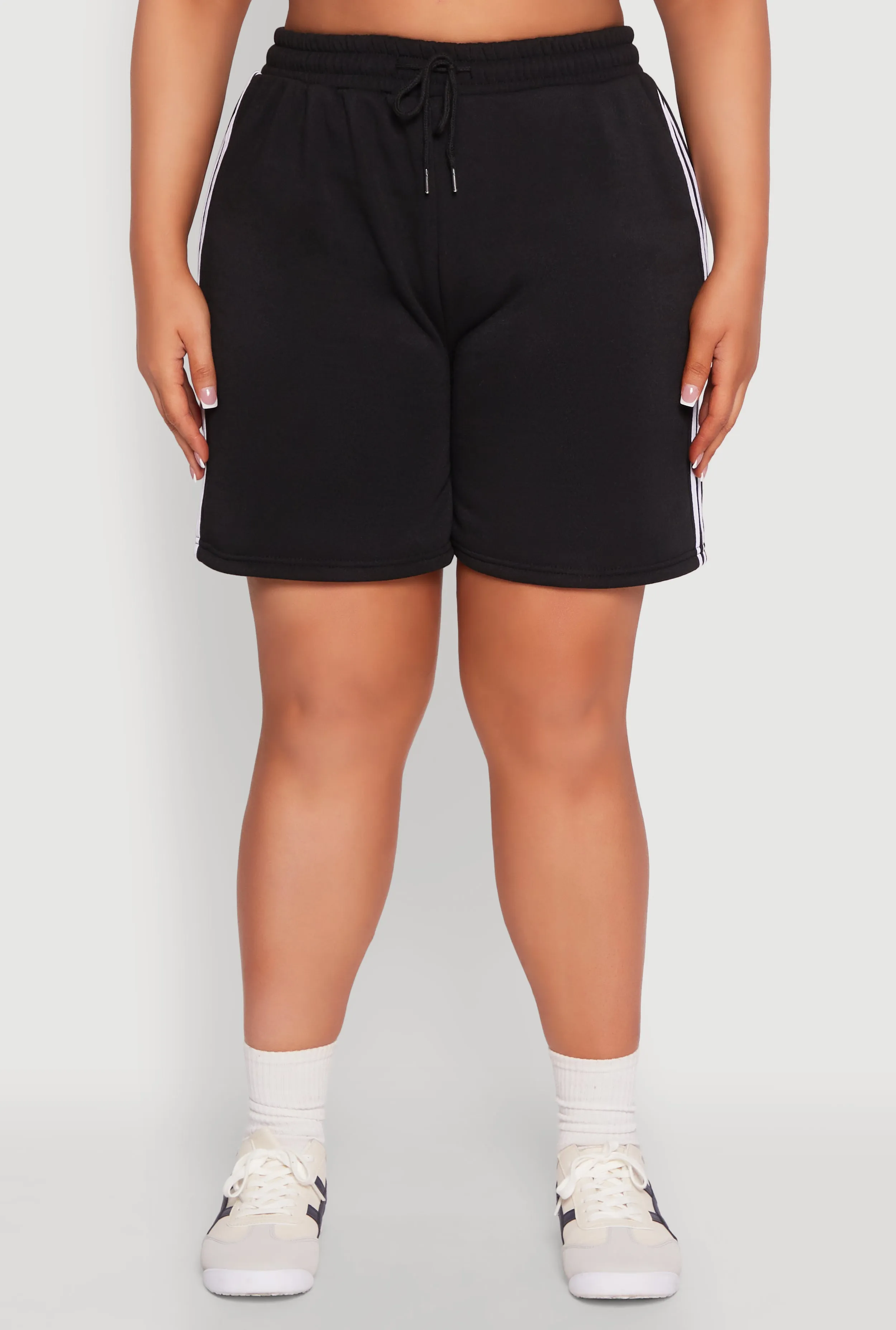 Plus Size Varsity Stripe Side Sweatshorts sold by Rainbow product image thumbnail 5