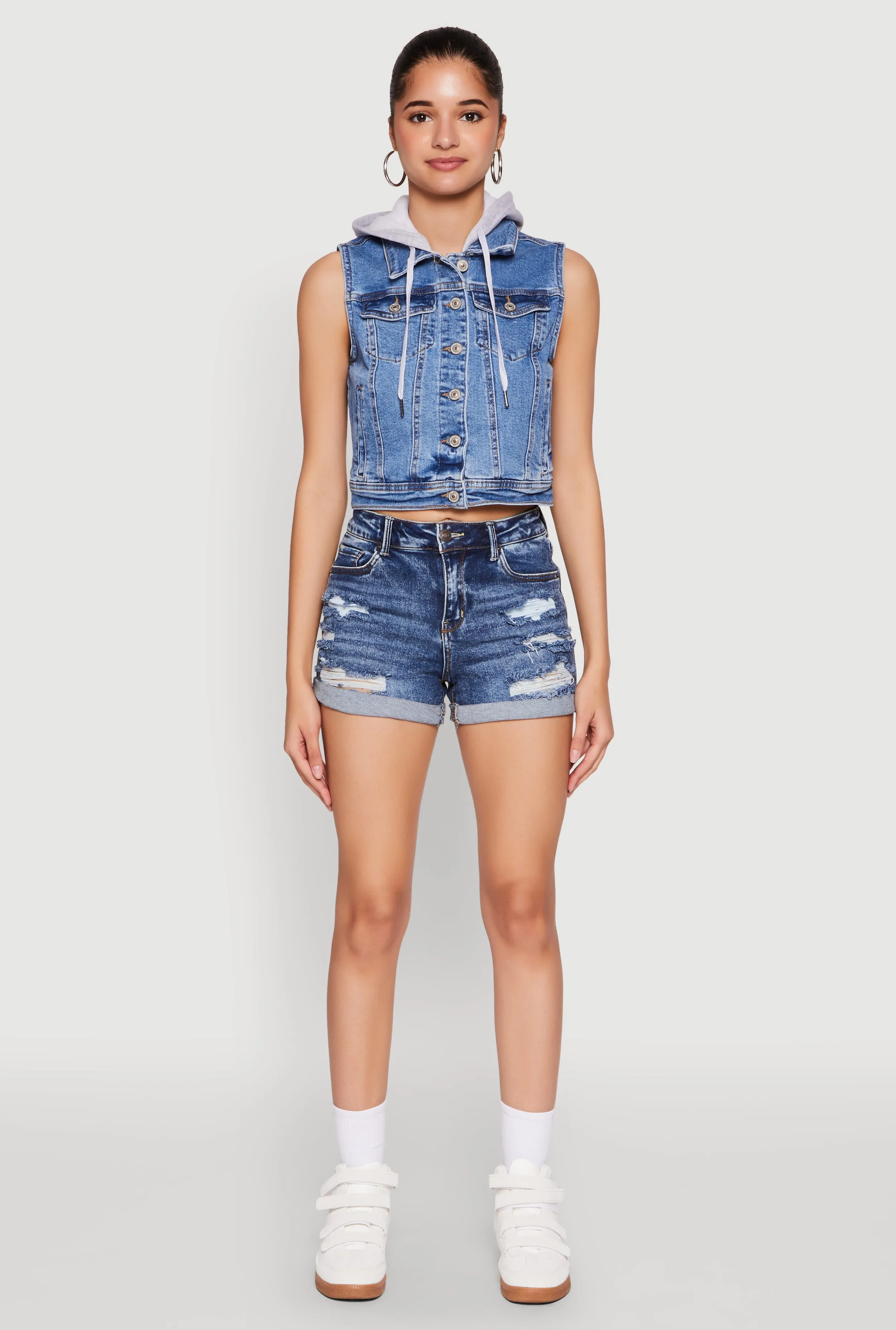 WAX Hooded Denim Vest sold by Rainbow product image thumbnail 3