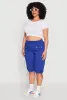Plus Size Poplin Toggle Drawstring Cargo Capri Pants sold by Rainbow