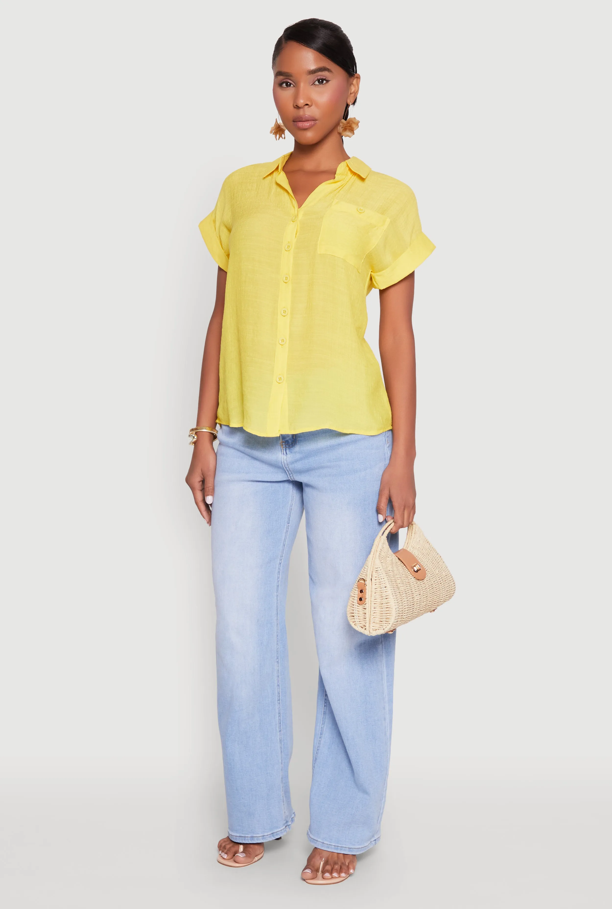 Fixed Cuff Button Front Shirt sold by Rainbow