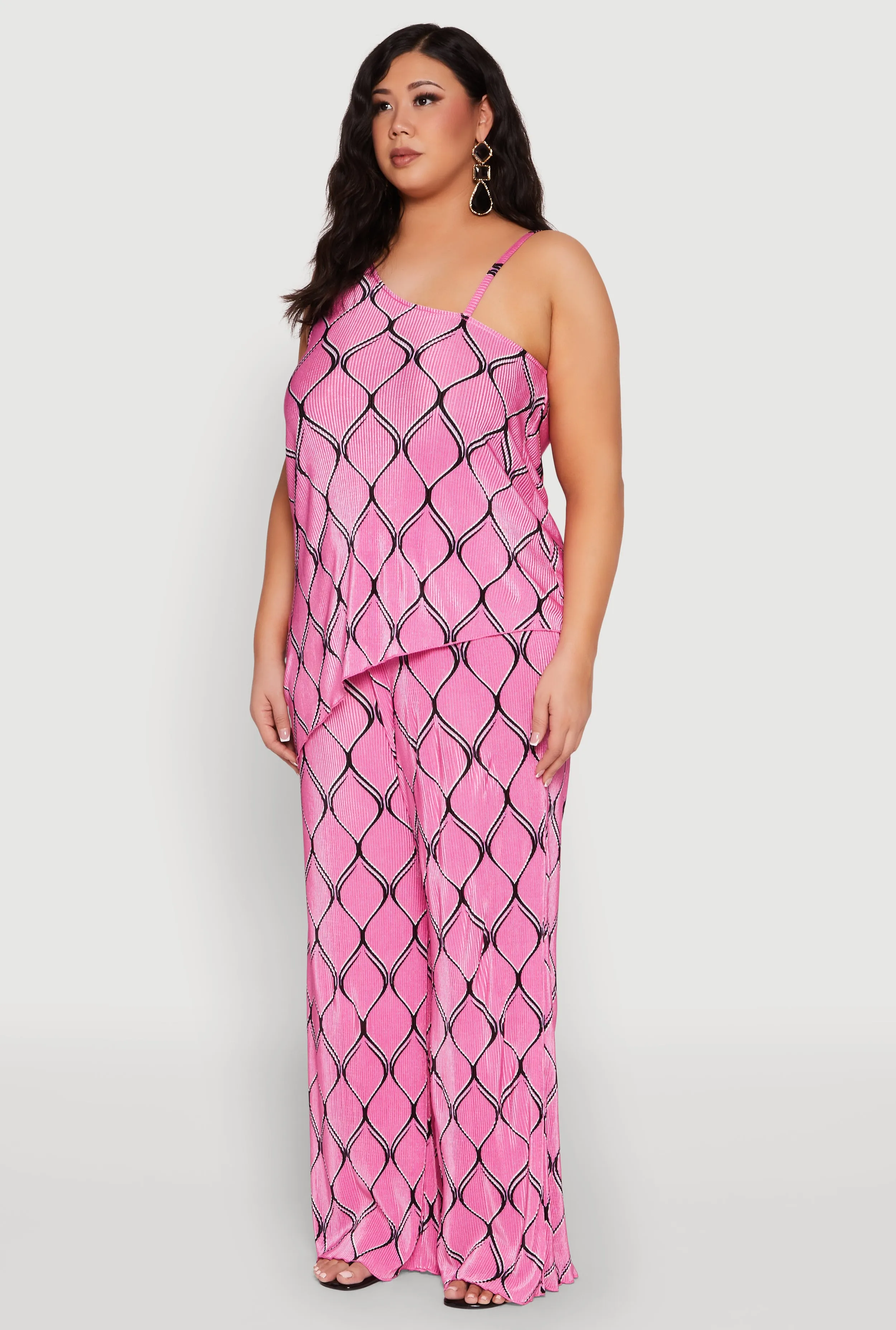 Plus Size Almost Famous Printed Plisse Asymmetrical Blouse sold by Rainbow product image thumbnail 5