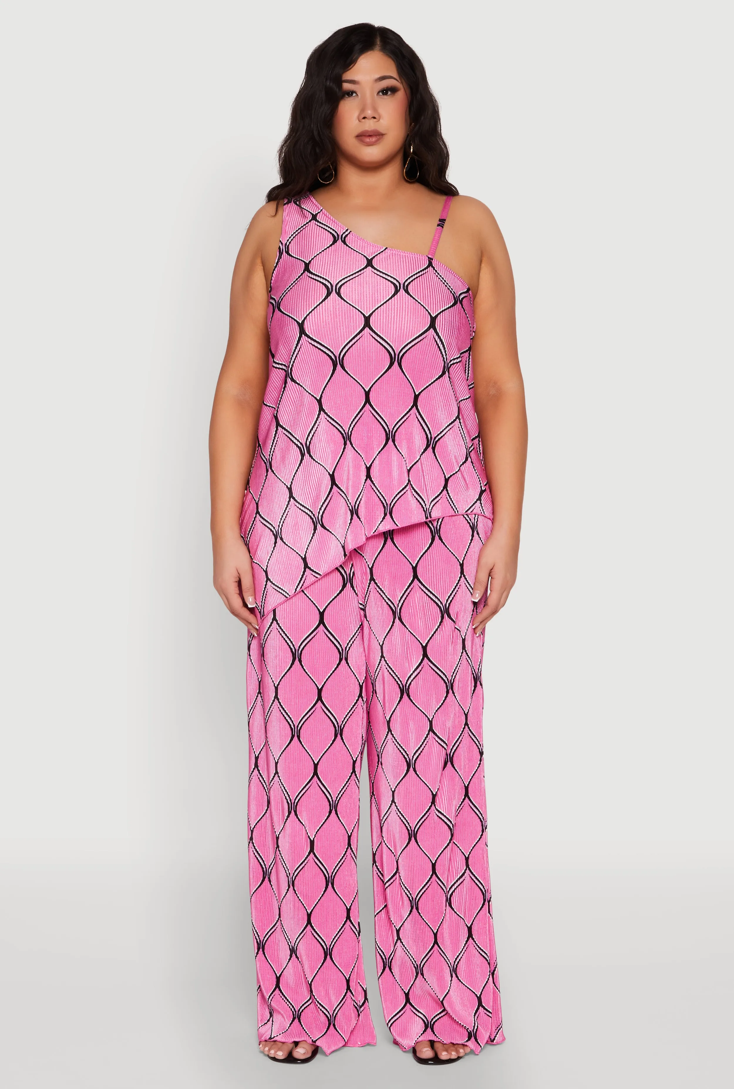 Plus Size Almost Famous Printed Plisse Asymmetrical Blouse sold by Rainbow product image thumbnail 2