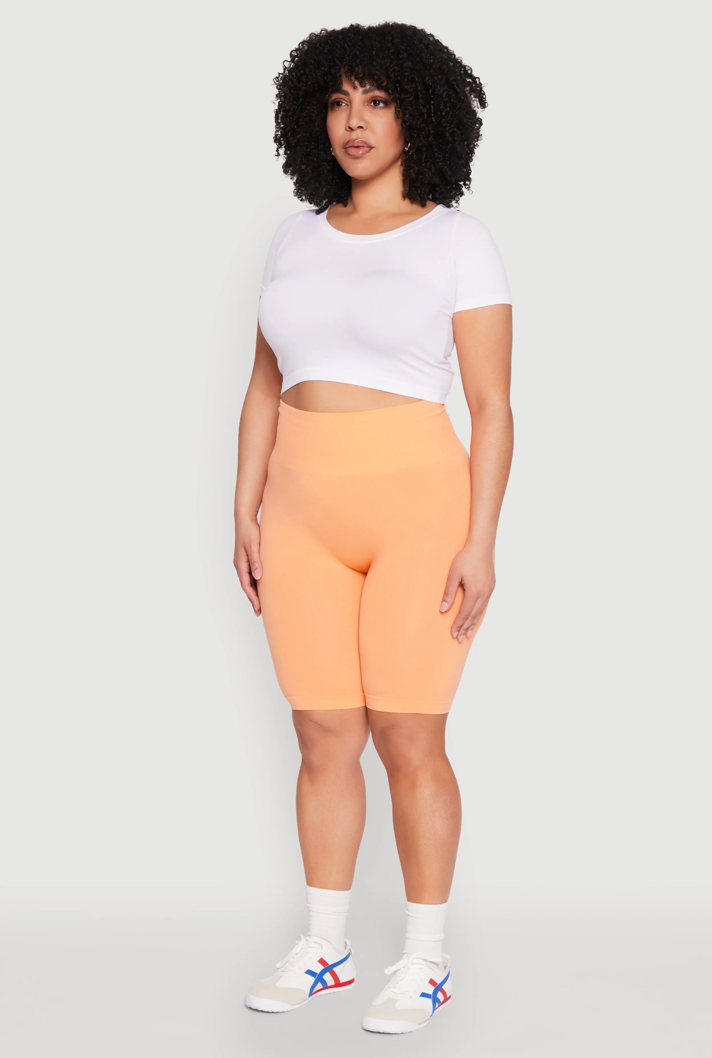 Plus Size Seamless High Waisted Bike Shorts sold by Rainbow product image thumbnail 3