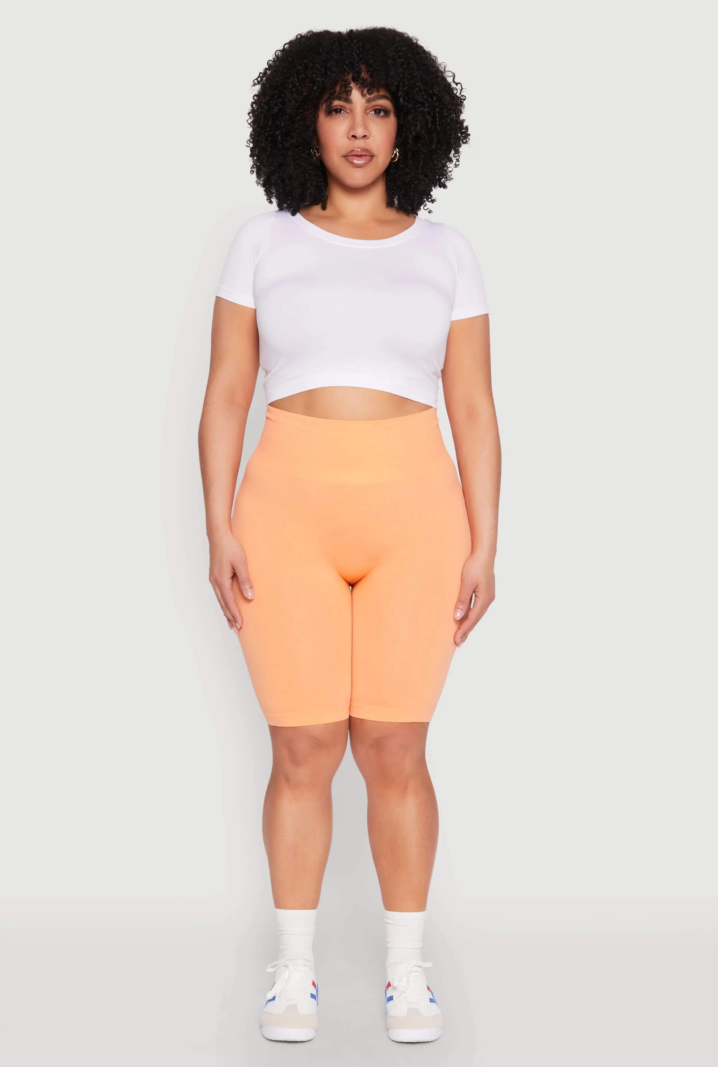 Plus Size Seamless High Waisted Bike Shorts sold by Rainbow product image thumbnail 2