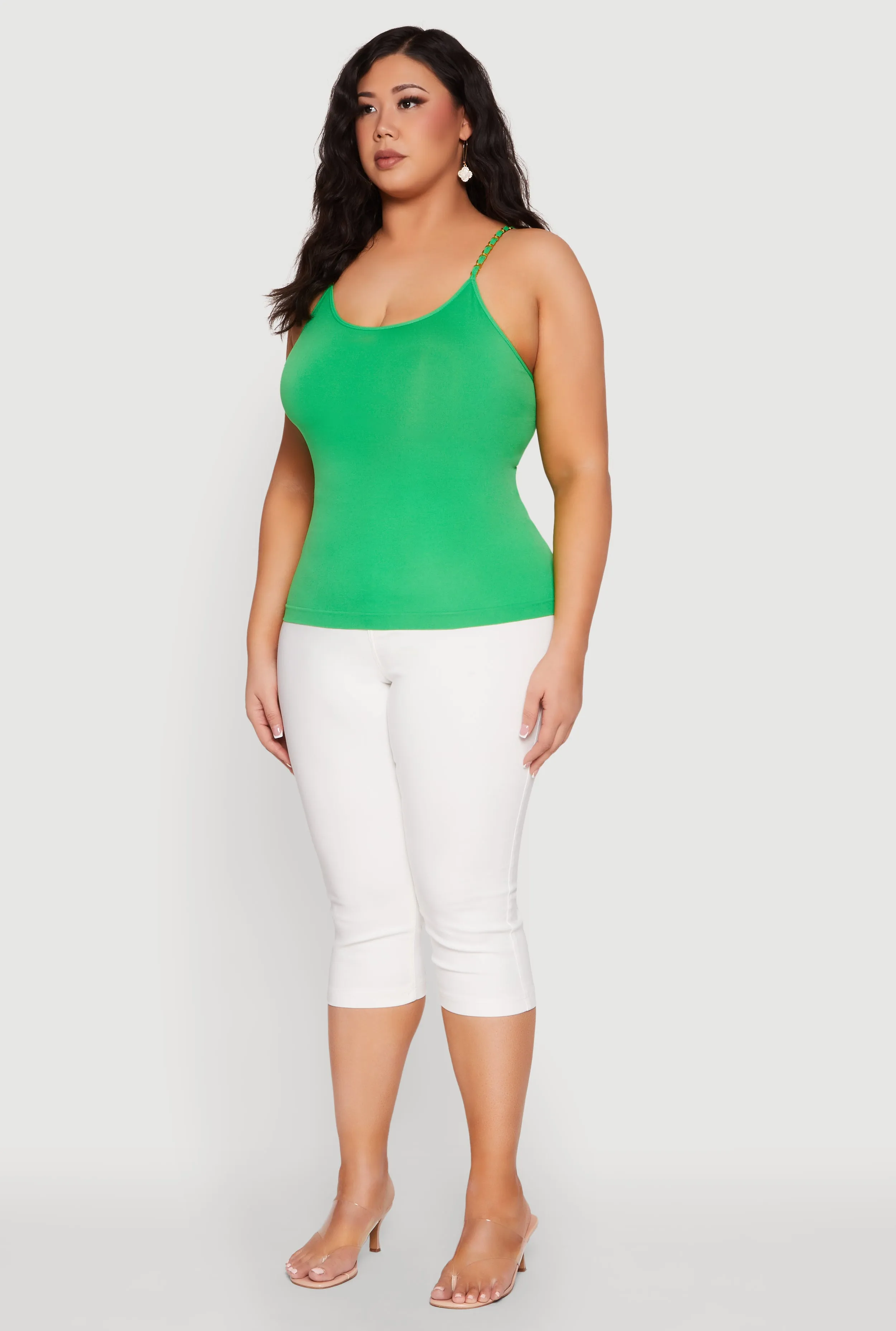 Plus Size Seamless Metallic Chain Strap Cami sold by Rainbow product image thumbnail 5