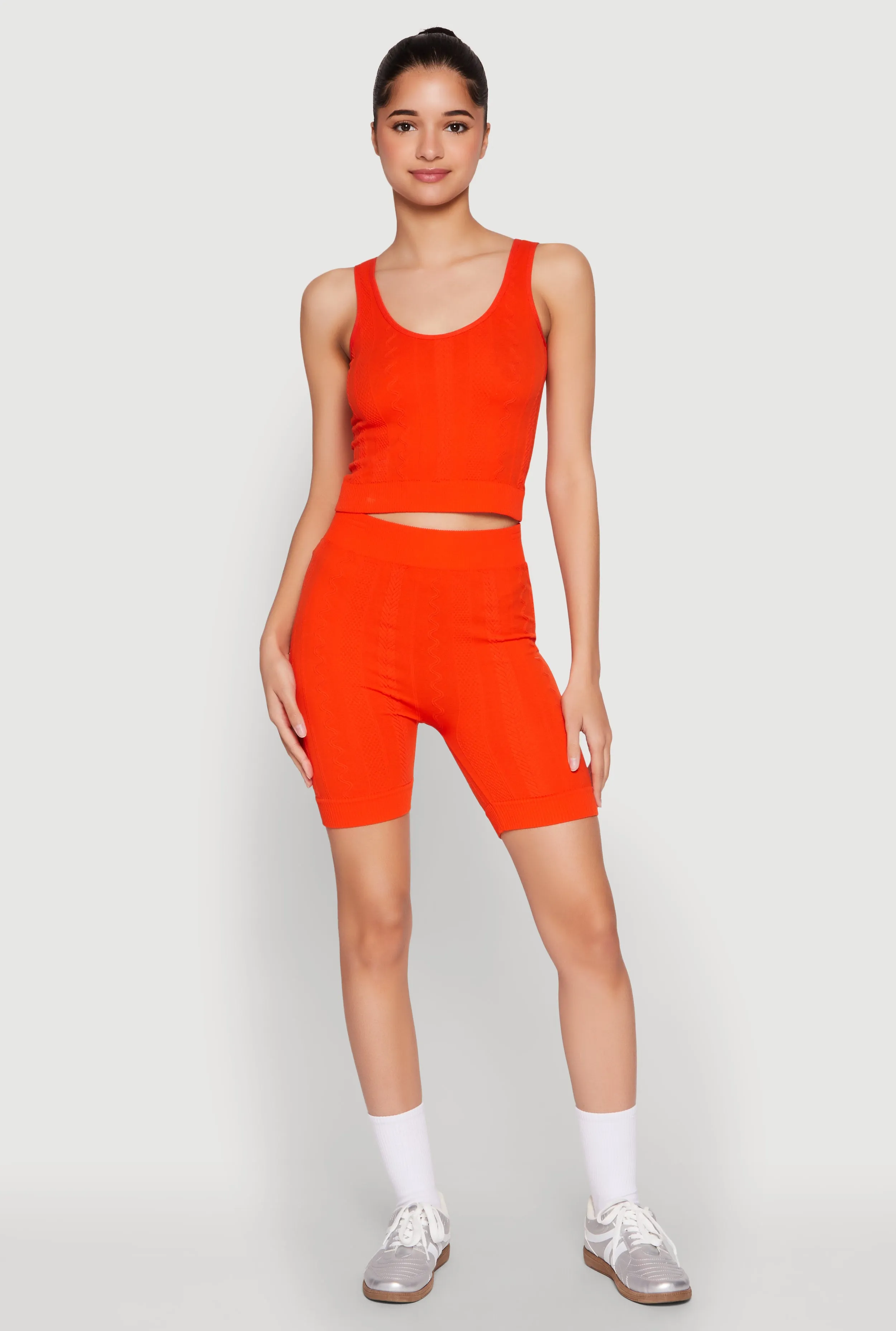 Seamless Textured Knit Tank Top and Biker Shorts sold by Rainbow
