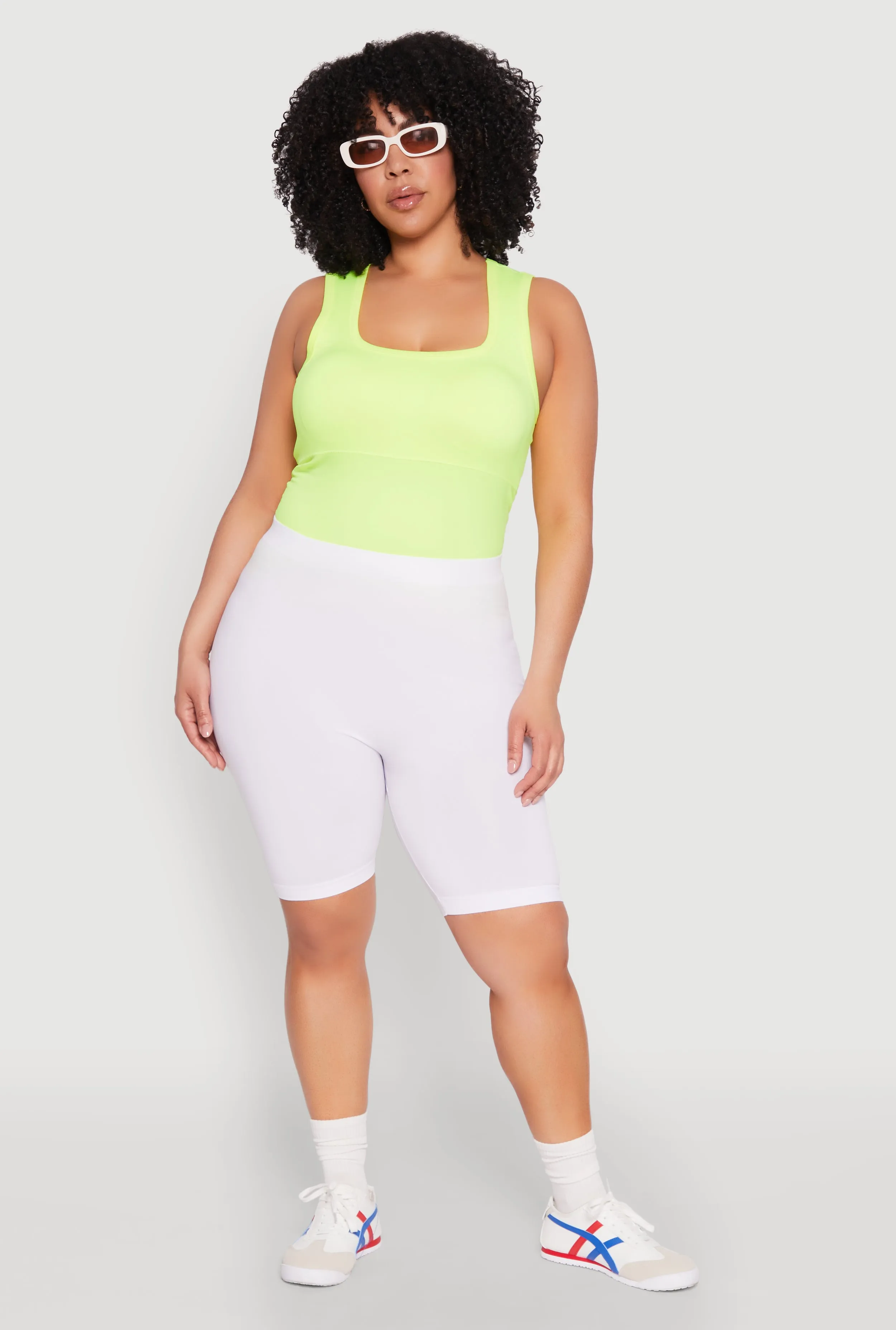Plus Size High Waisted Seamless Bike Shorts sold by Rainbow