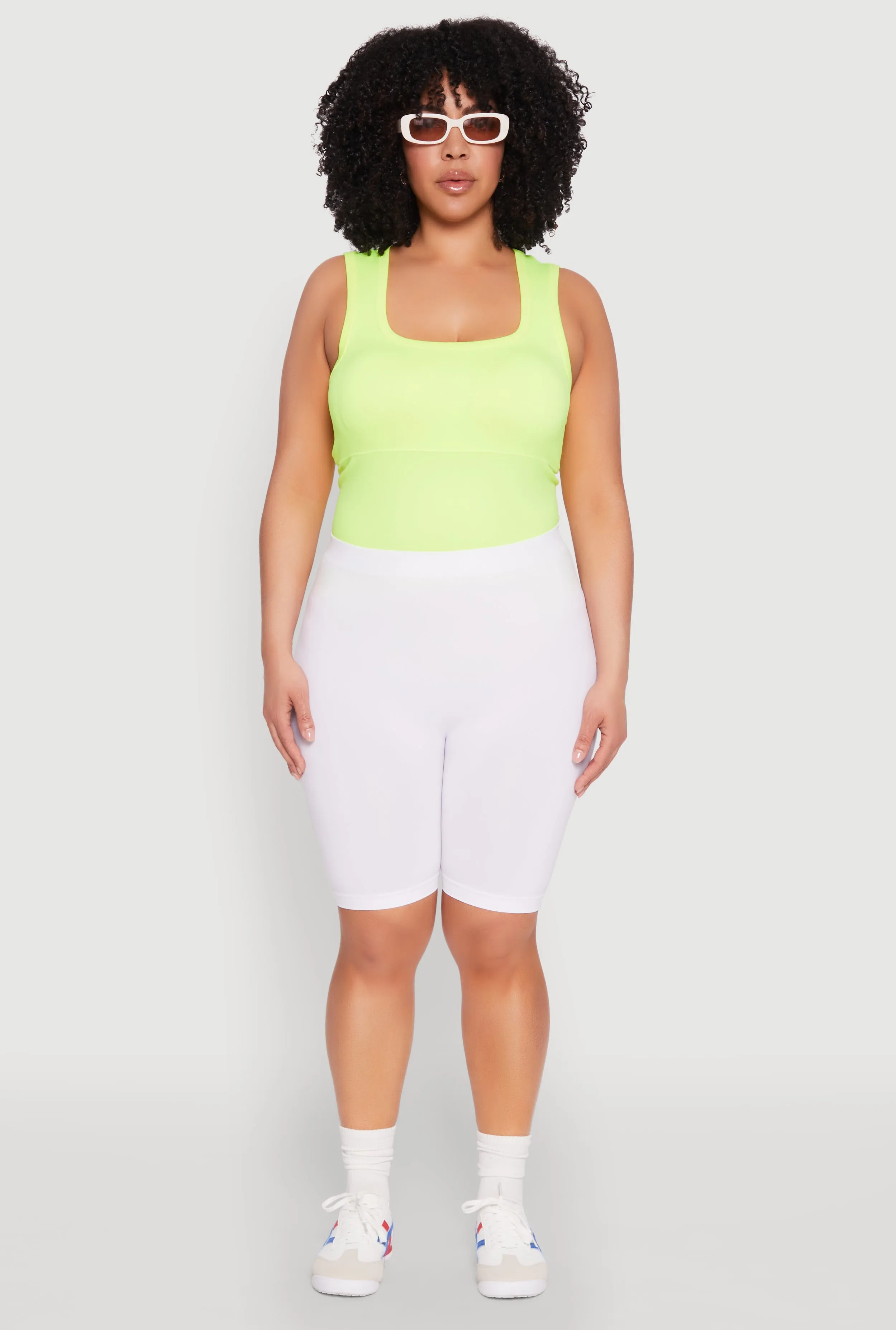 Plus Size High Waisted Seamless Bike Shorts sold by Rainbow product image thumbnail 2