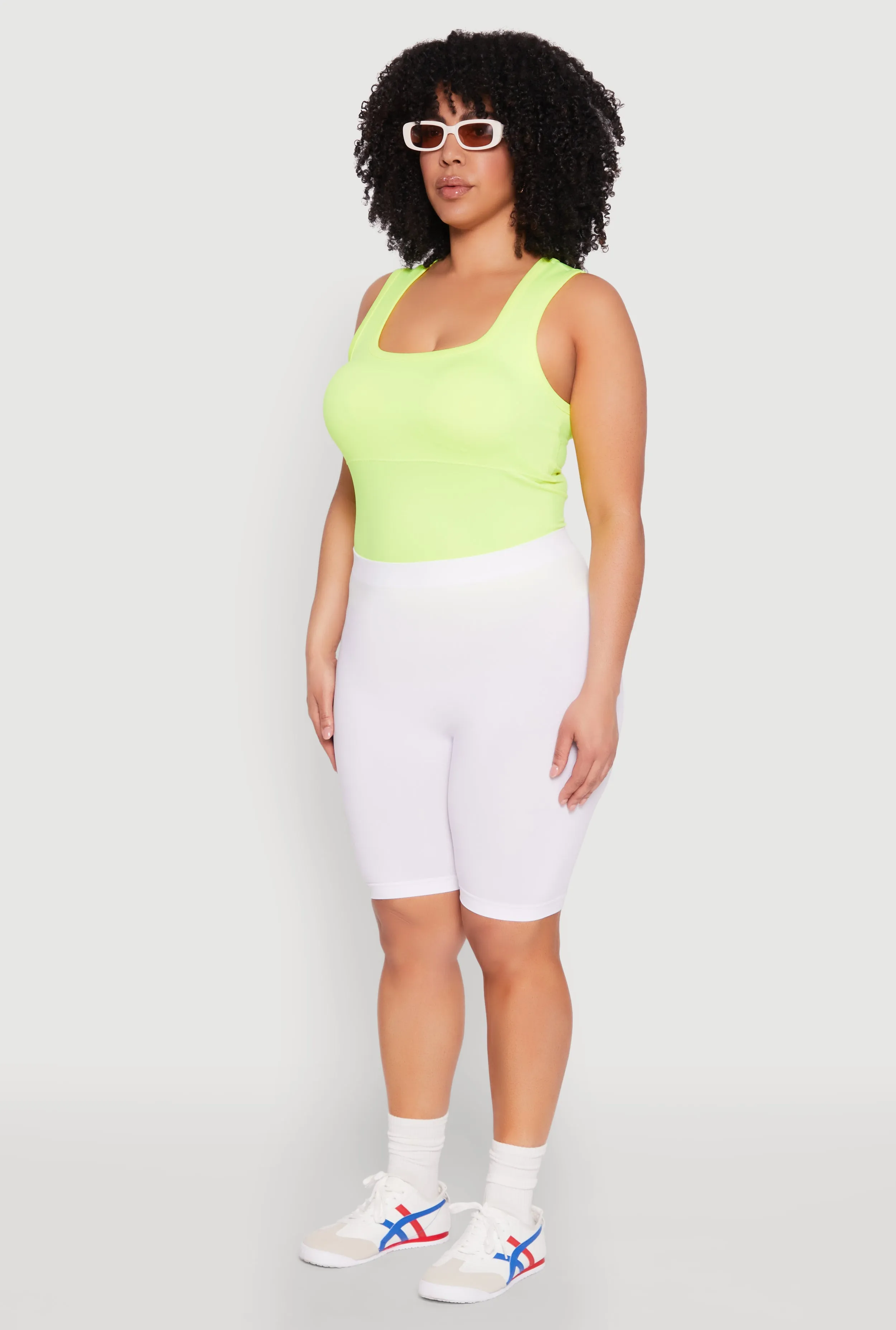 Plus Size High Waisted Seamless Bike Shorts sold by Rainbow product image thumbnail 3