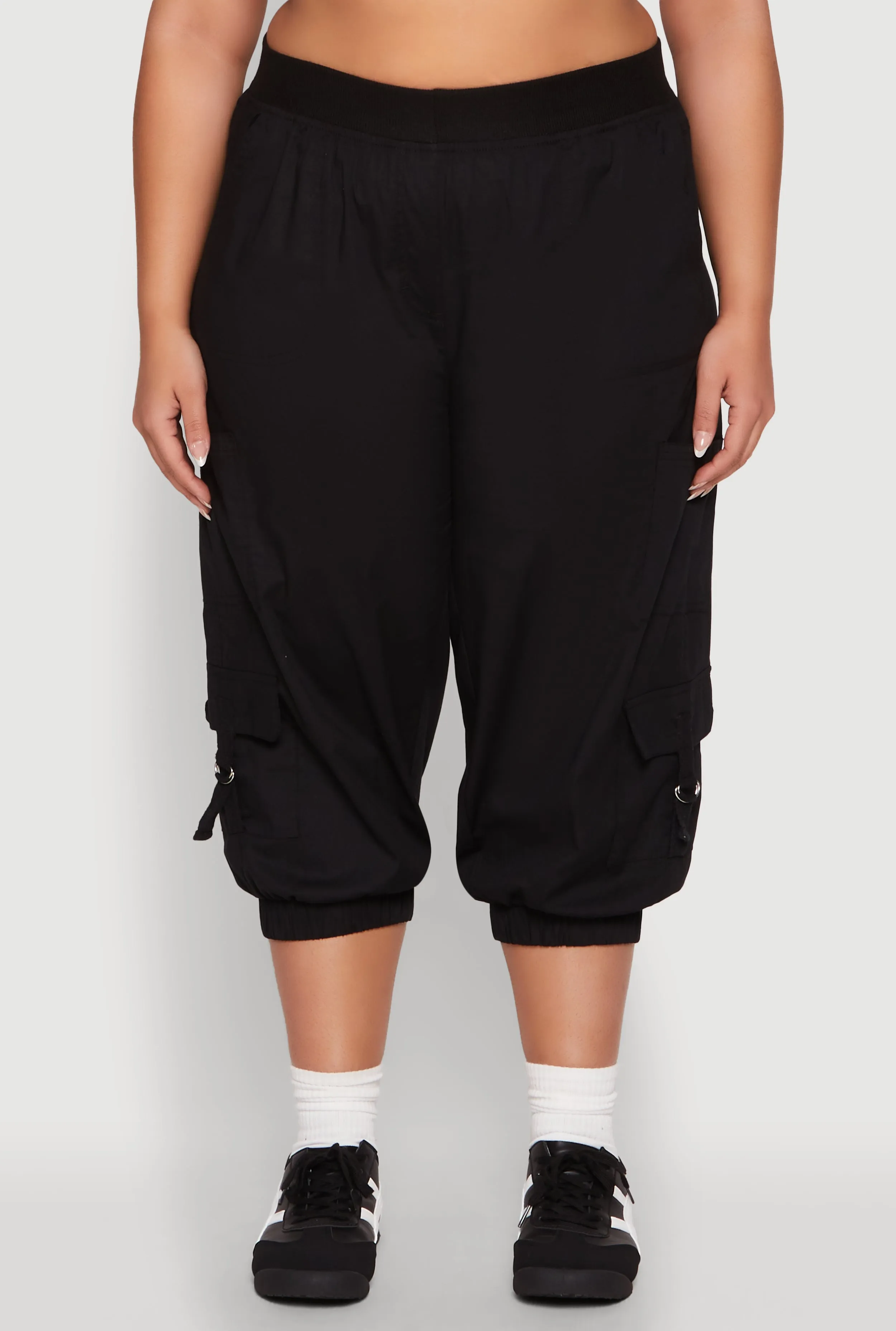 Plus Size Poplin D Ring Cargo Pocket Capri Pants sold by Rainbow product image thumbnail 5