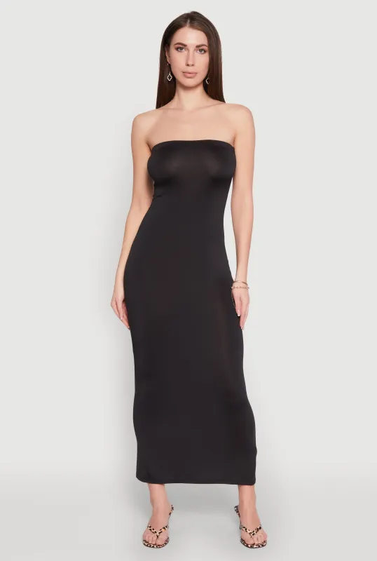 Slit Back Maxi Tube Dress sold by Rainbow
