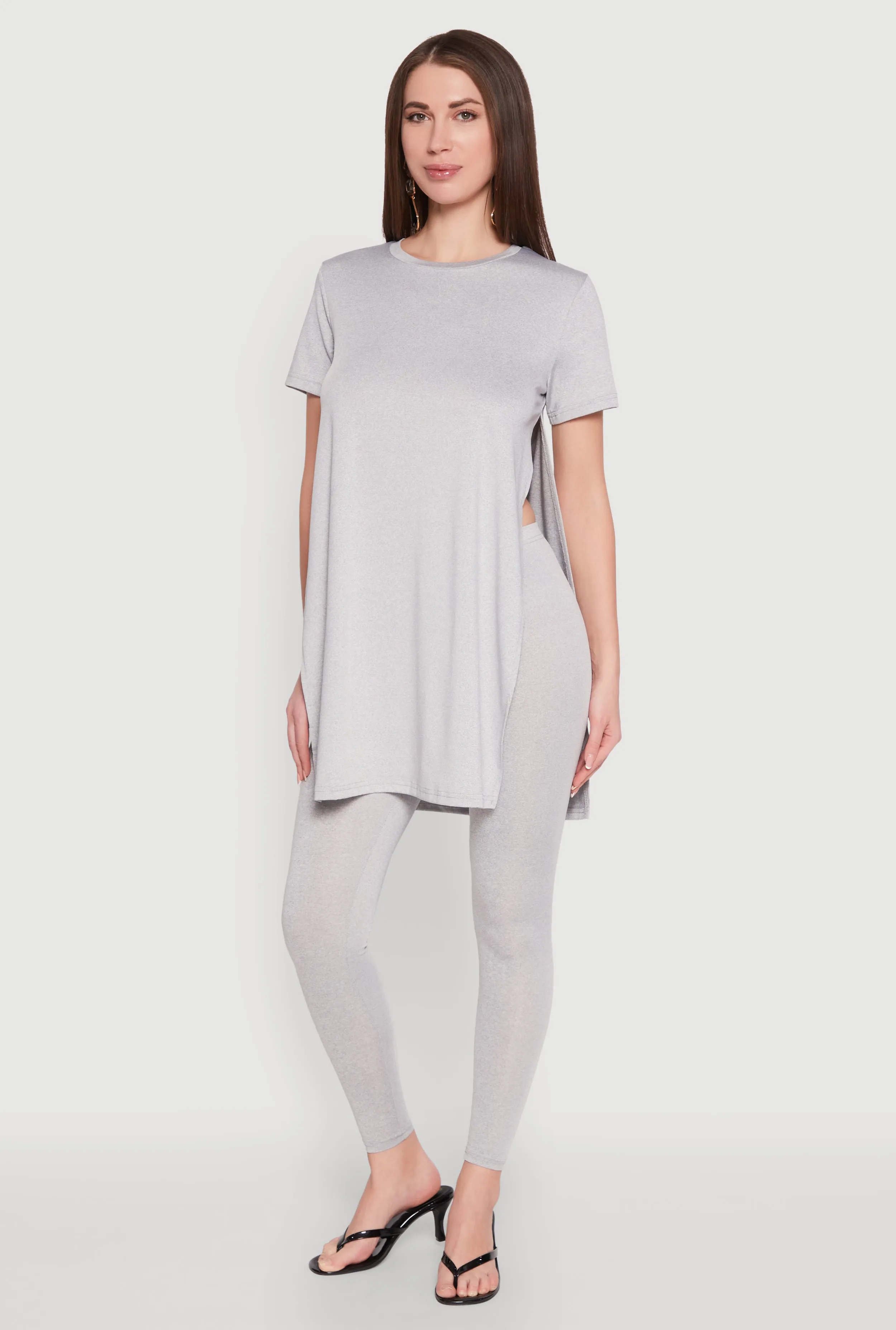 Daisy Side Slit Crew Neck Tunic Top sold by Rainbow product image thumbnail 5