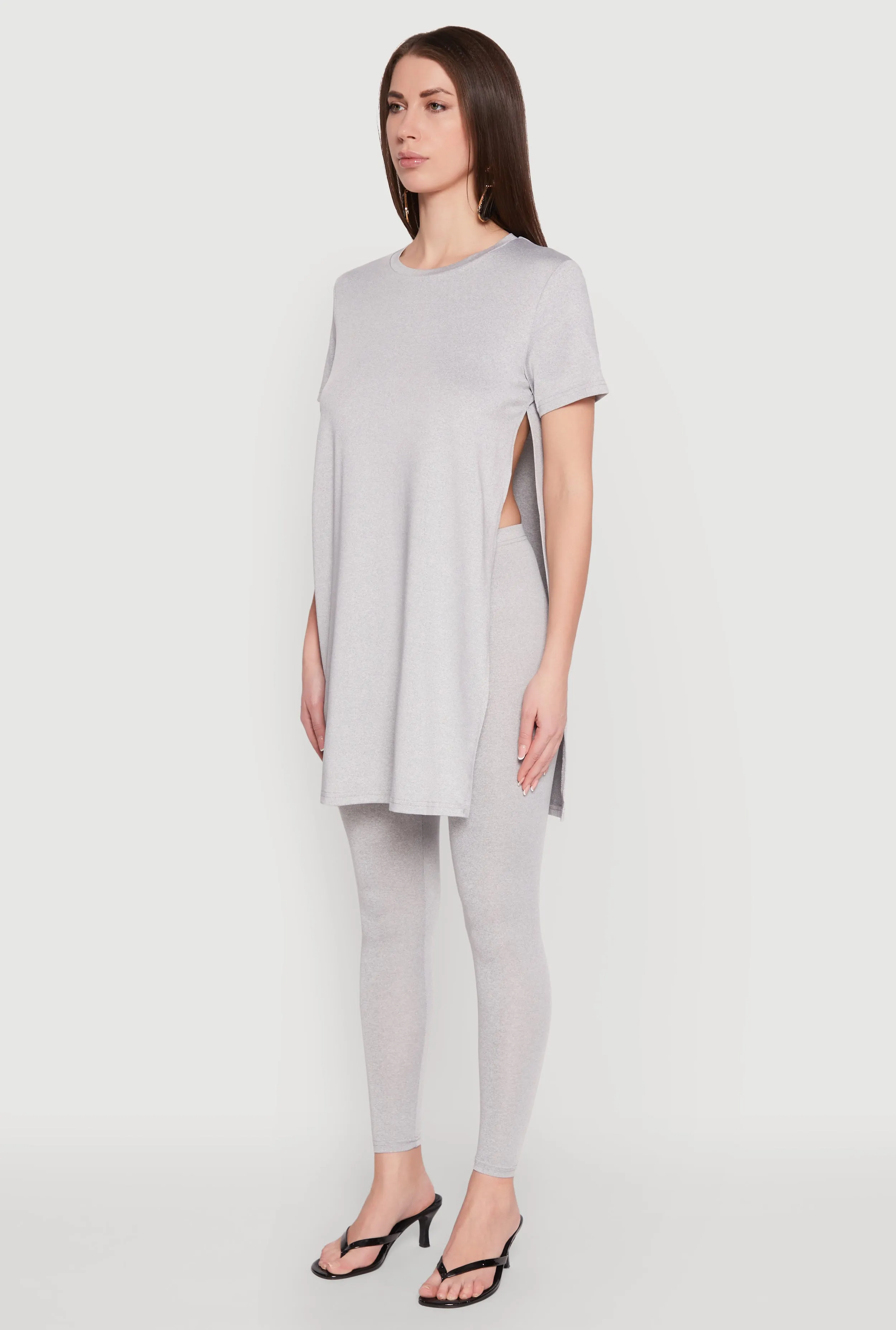 Daisy Side Slit Crew Neck Tunic Top sold by Rainbow product image thumbnail 3