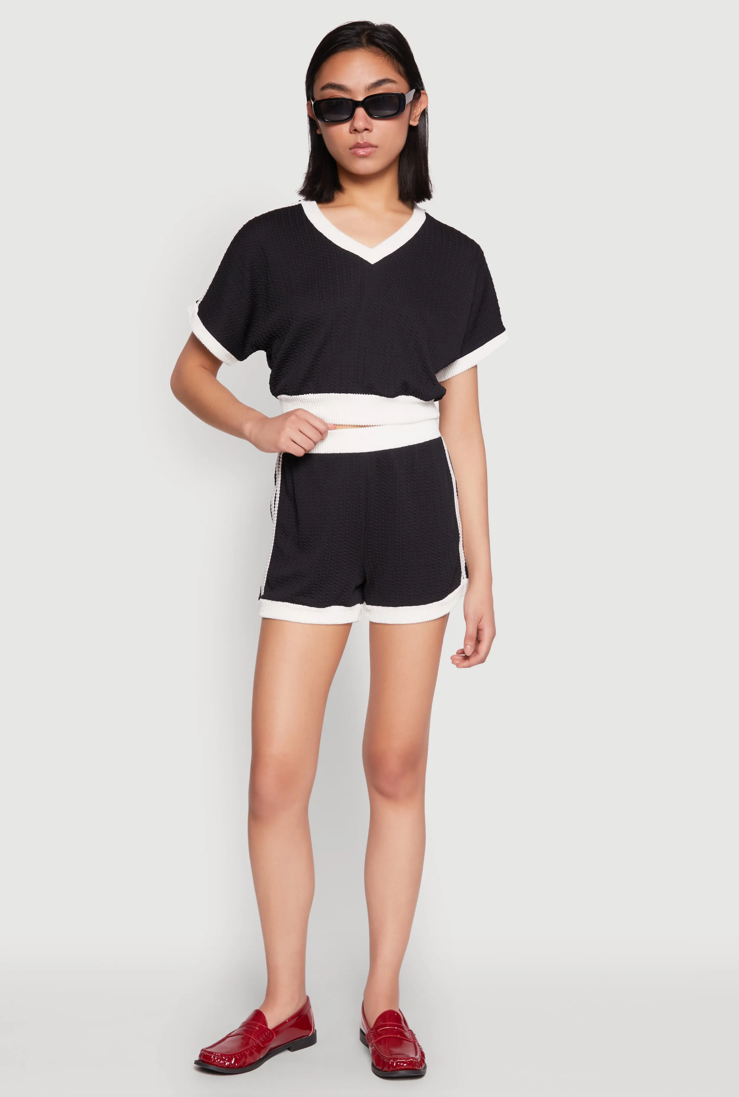 Contrast Trim Varsity Striped Shorts sold by Rainbow product image thumbnail 2