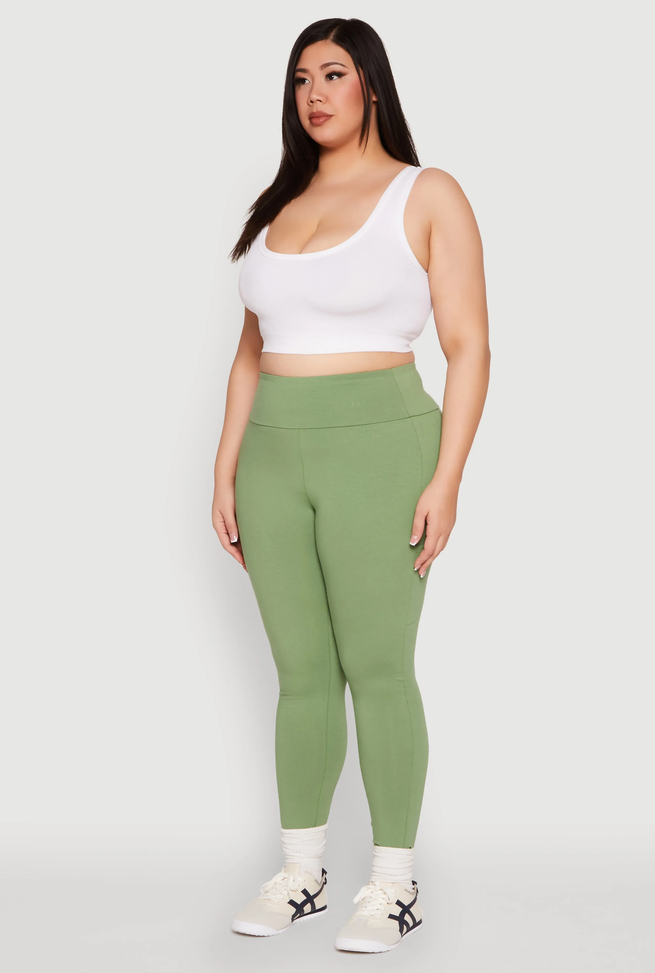Plus Size Side Pocket High Waisted Leggings sold by Rainbow product image thumbnail 3
