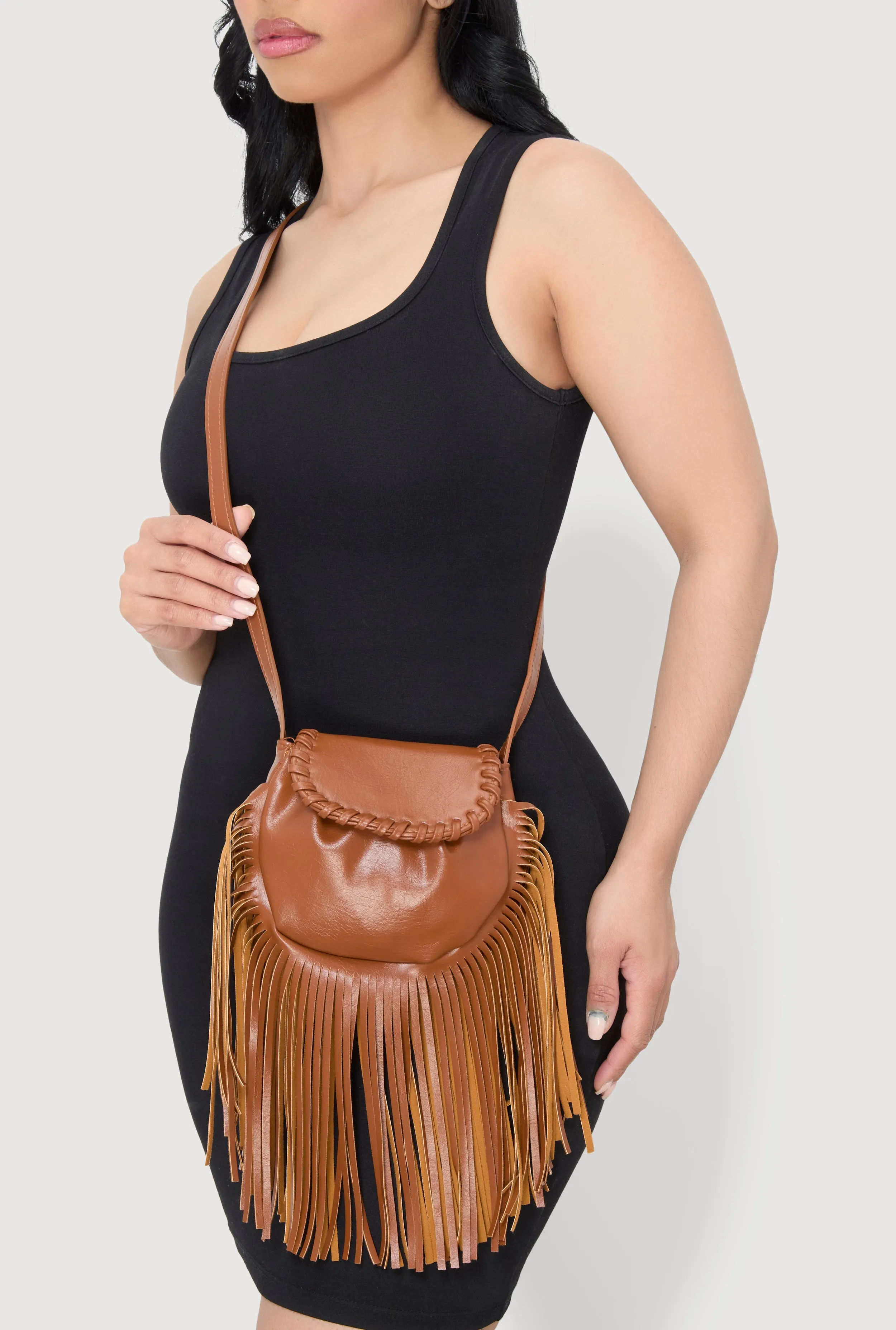 Decorative Stitch Flap Fringe Crossbody Bag sold by Rainbow product image thumbnail 2