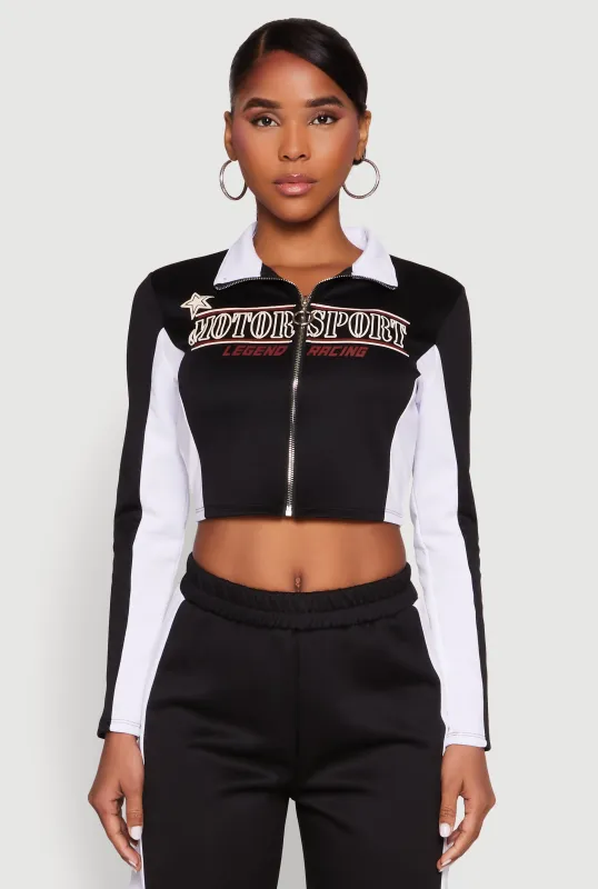 Motorsport Legend Racing Zip Front Crop Top made by Rainbow