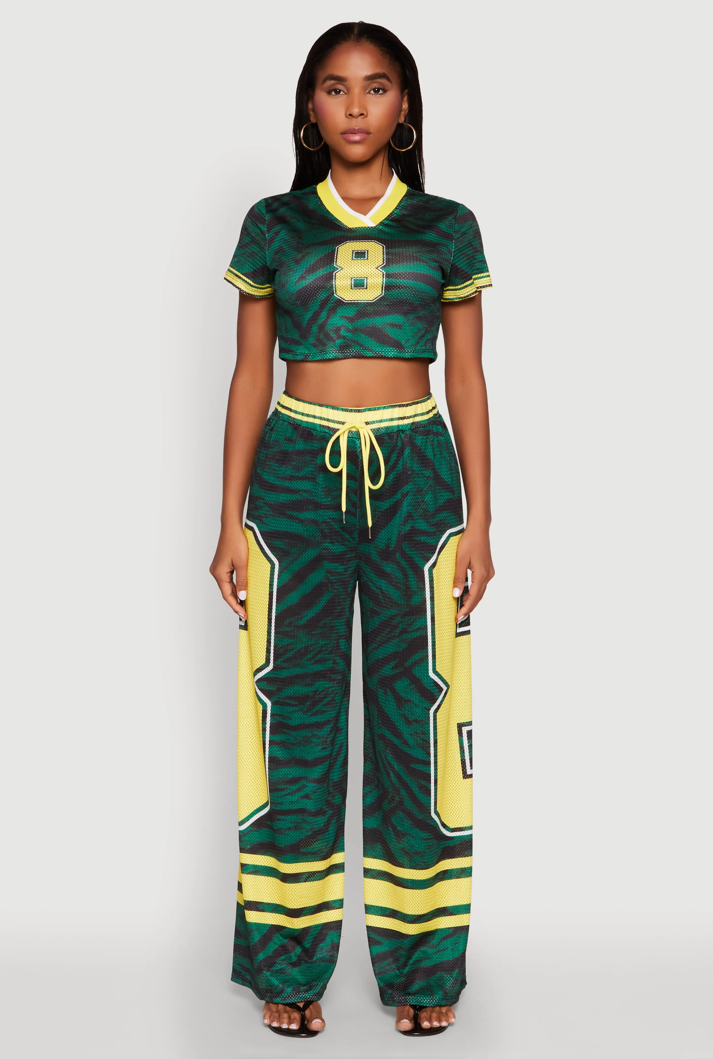 Graphic Zebra Print Cropped Football Jersey sold by Rainbow product image thumbnail 3