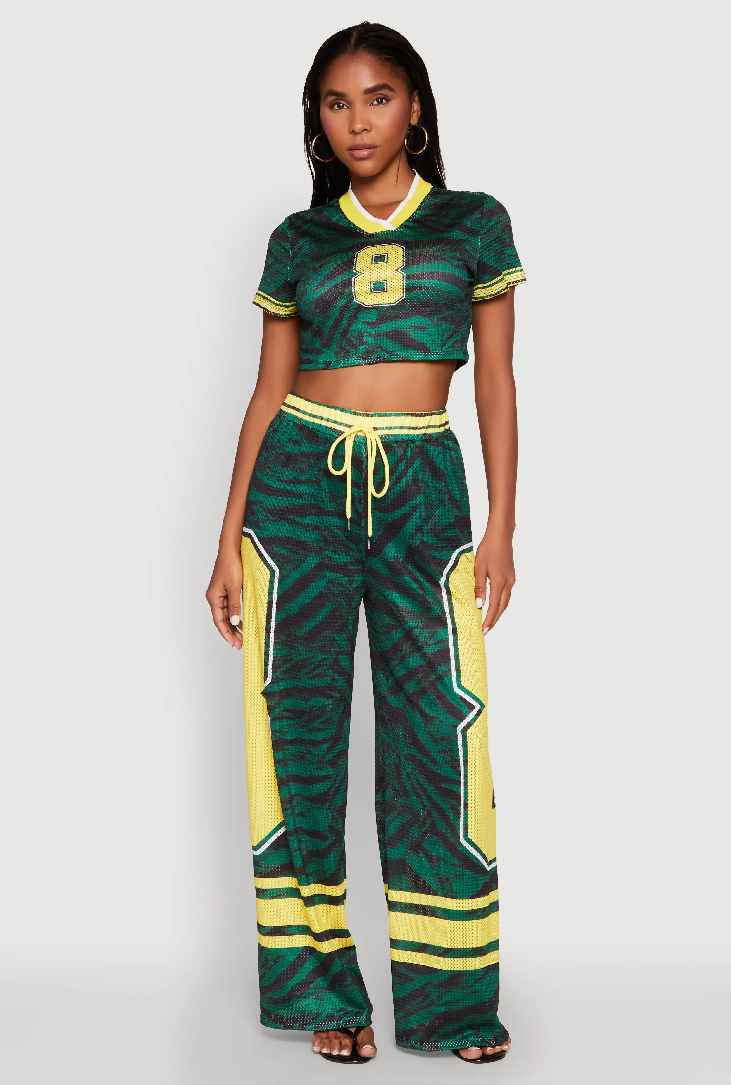 Graphic Zebra Print Cropped Football Jersey sold by Rainbow product image thumbnail 2